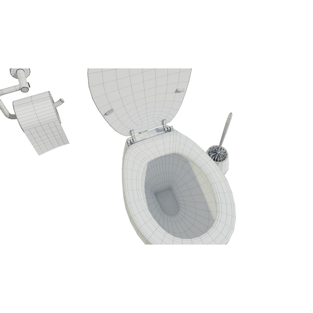 Ceramic Toilet 3D Model – Real-World Scale, Game-Ready FBX - View 18