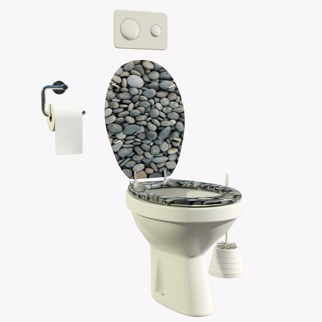 Ceramic Toilet 3D Model – Real-World Scale, Game-Ready FBX - View 2