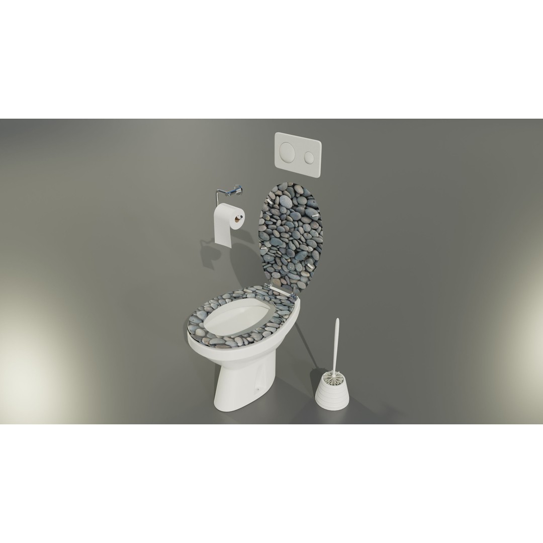 Ceramic Toilet 3D Model – Real-World Scale, Game-Ready FBX - View 4