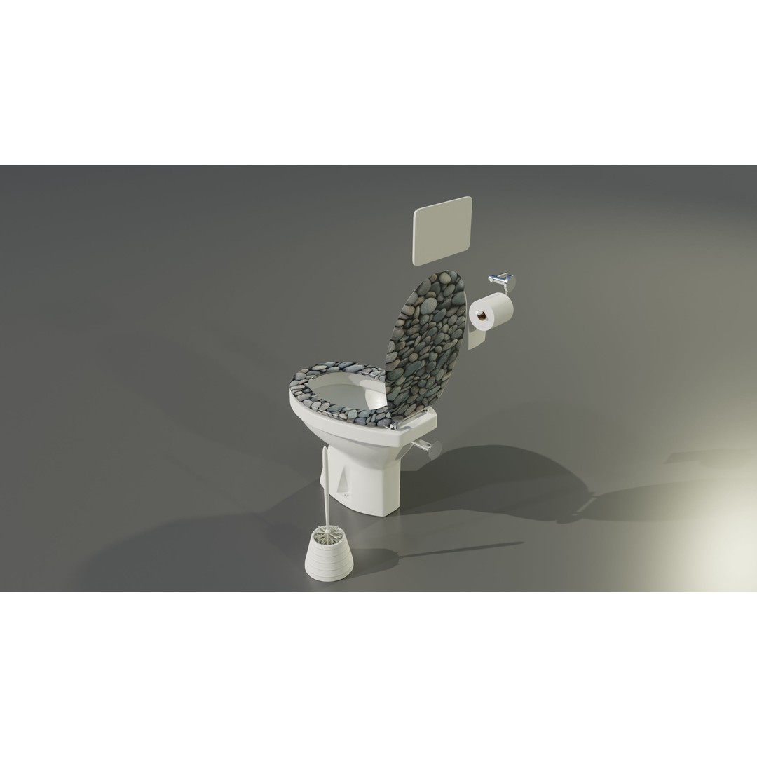 Ceramic Toilet 3D Model – Real-World Scale, Game-Ready FBX - View 5