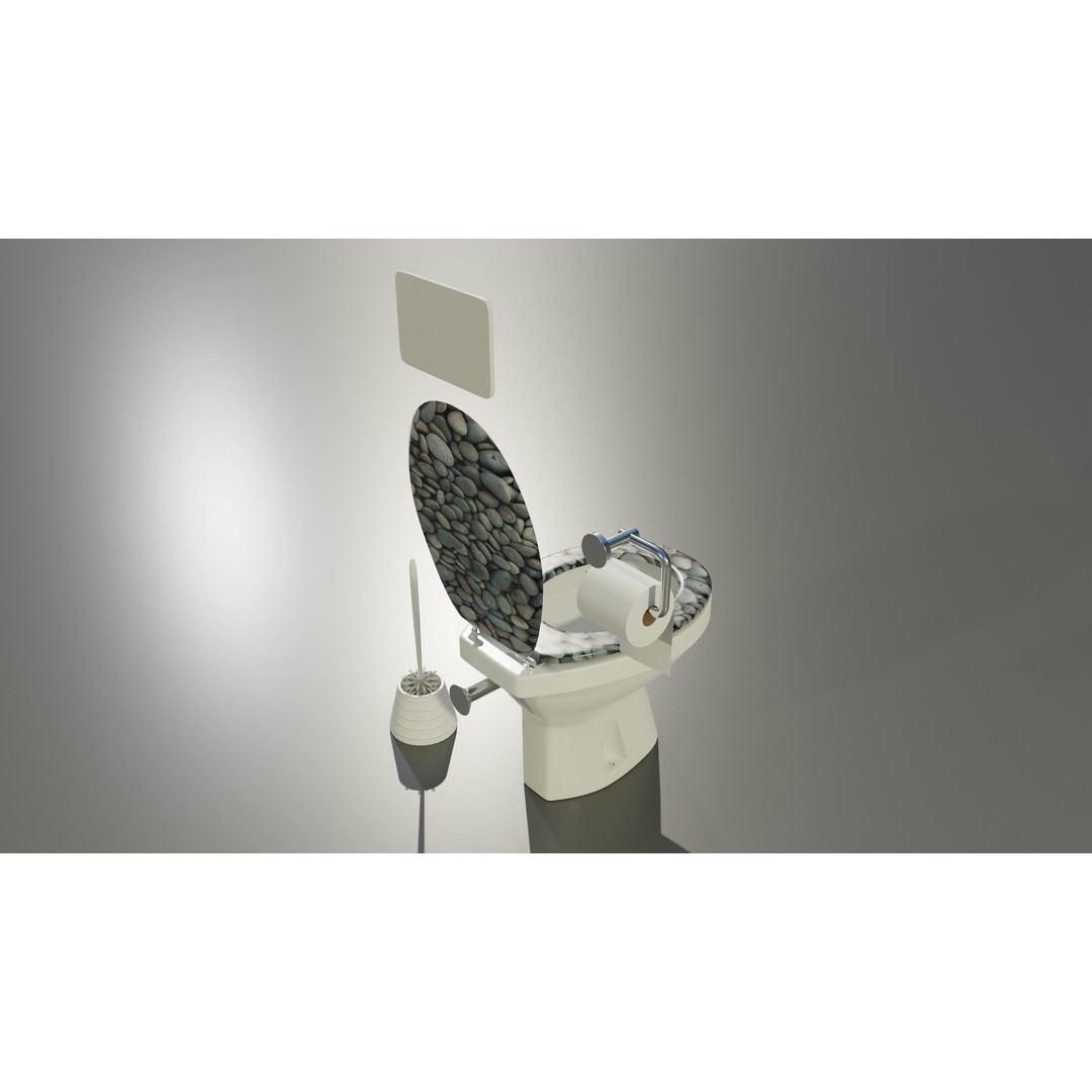 Ceramic Toilet 3D Model – Real-World Scale, Game-Ready FBX - View 6