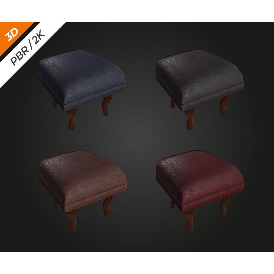 Elegant Chair 3D Model – Low Poly Furniture Asset, FBX, PBR - View 6