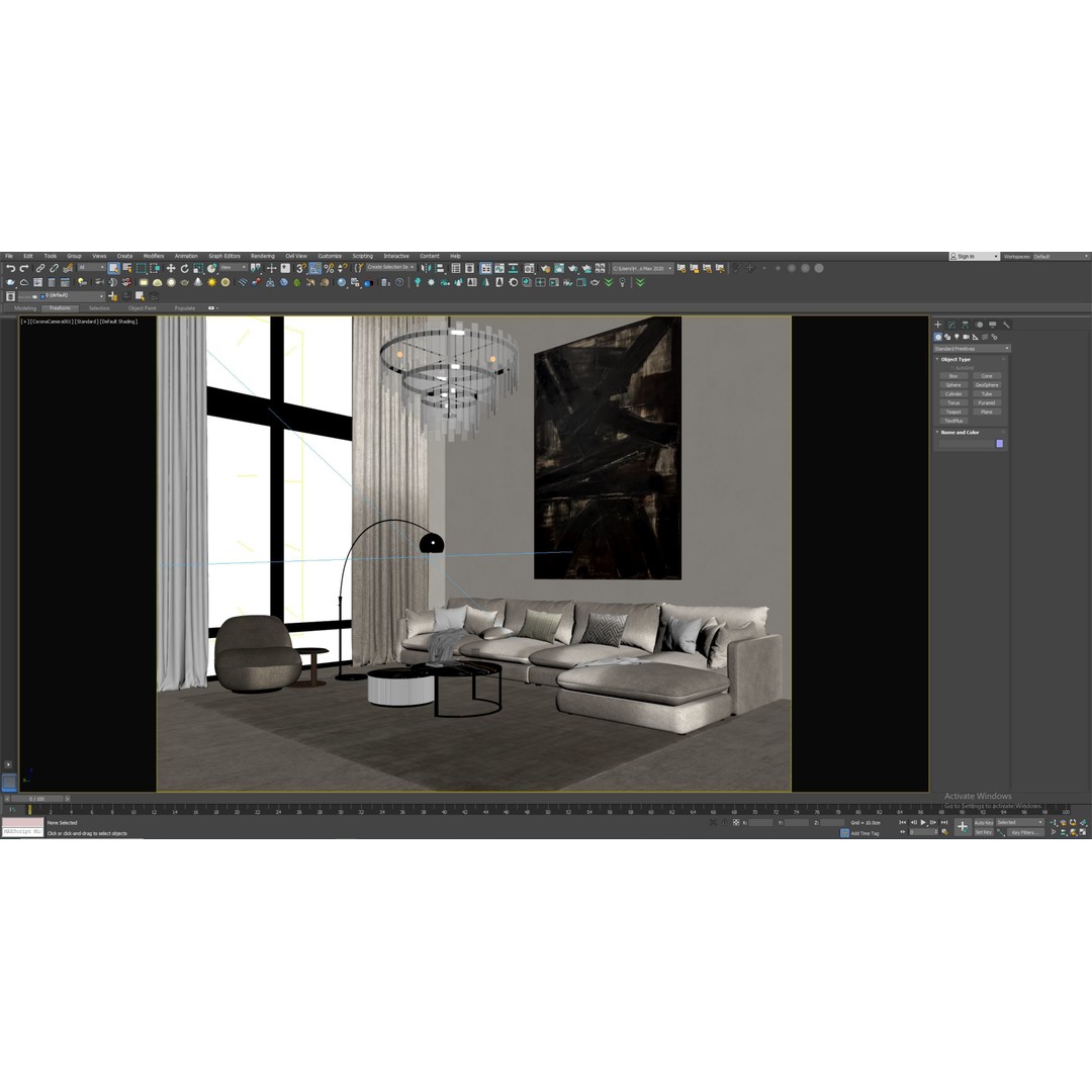 Interior Living Room Scene 3D Model – Fully Textured, Game-Ready Formats - View 6