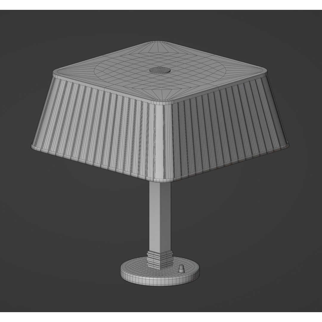 Brass Silk Table Lamp 3D Model – Low Poly PBR Asset, FBX, OBJ - View 10