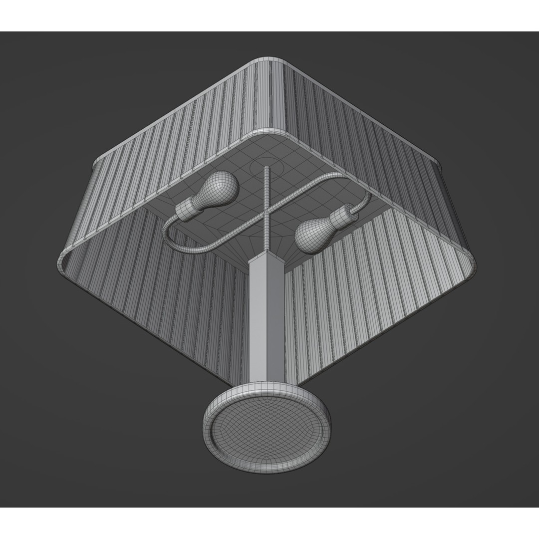 Brass Silk Table Lamp 3D Model – Low Poly PBR Asset, FBX, OBJ - View 11