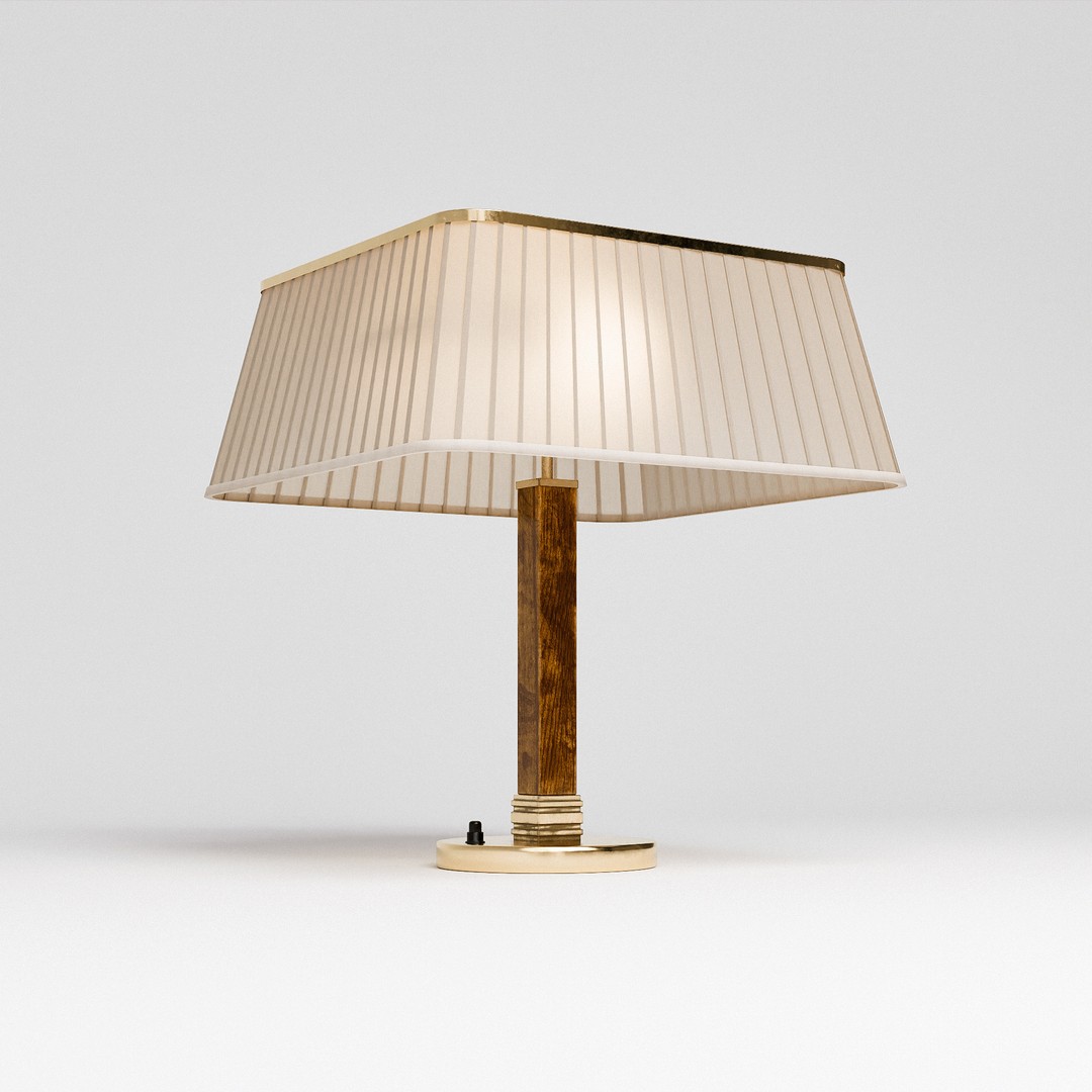 Brass Silk Table Lamp 3D Model – Low Poly PBR Asset, FBX, OBJ - View 6