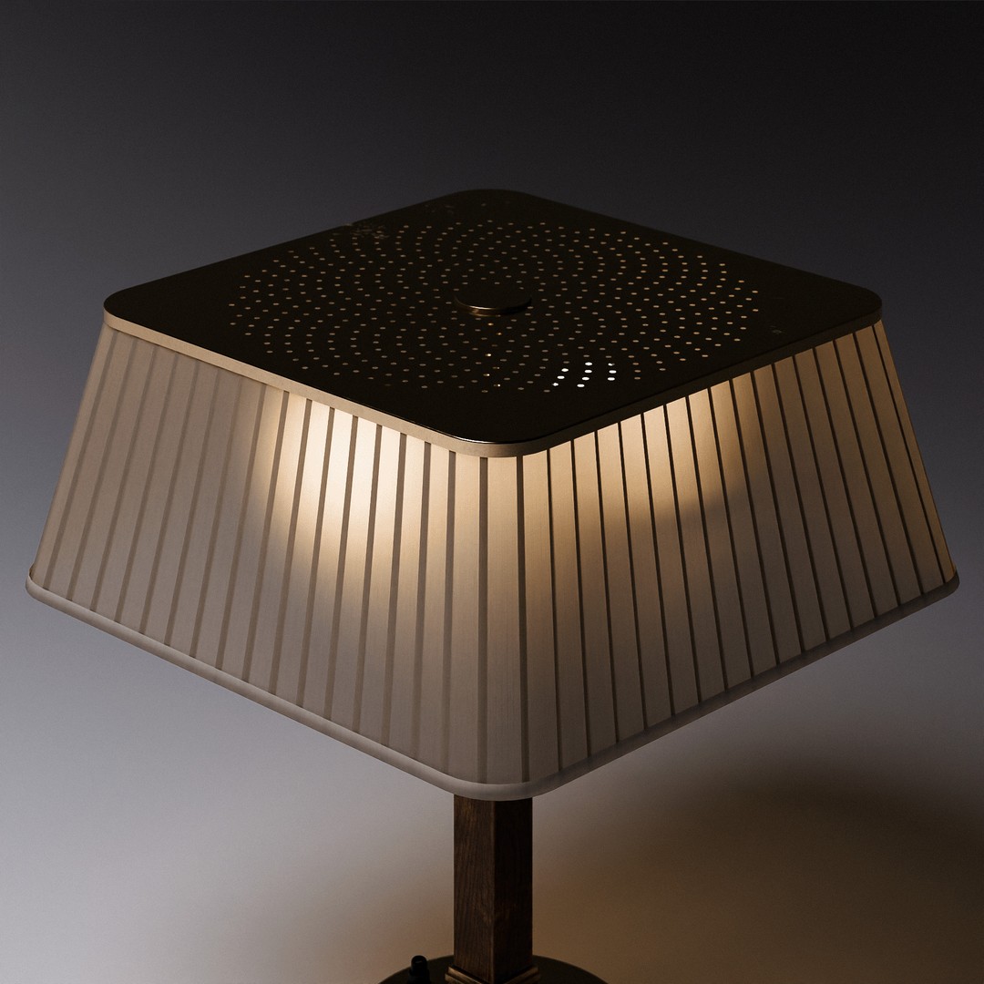 Brass Silk Table Lamp 3D Model – Low Poly PBR Asset, FBX, OBJ - View 9