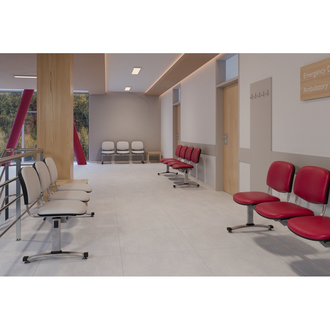 Hospital Hall 3D Model – PBR Interior Scene, Blender, FBX, OBJ - View 4