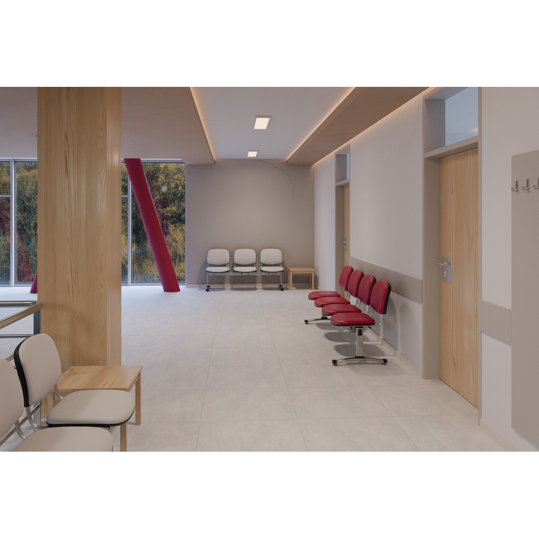 Hospital Hall 3D Model – PBR Interior Scene, Blender, FBX, OBJ - View 5