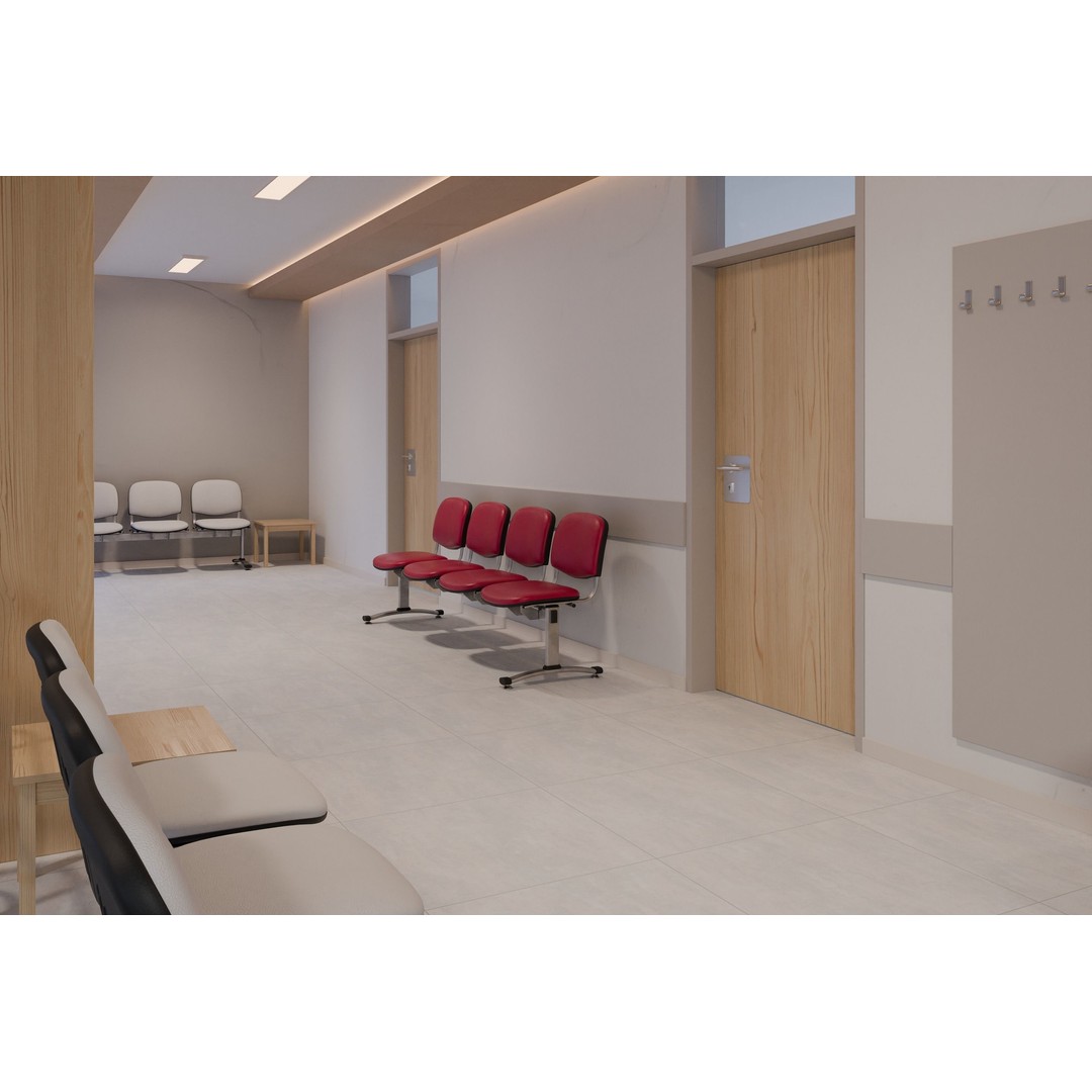 Hospital Hall 3D Model – PBR Interior Scene, Blender, FBX, OBJ - View 6