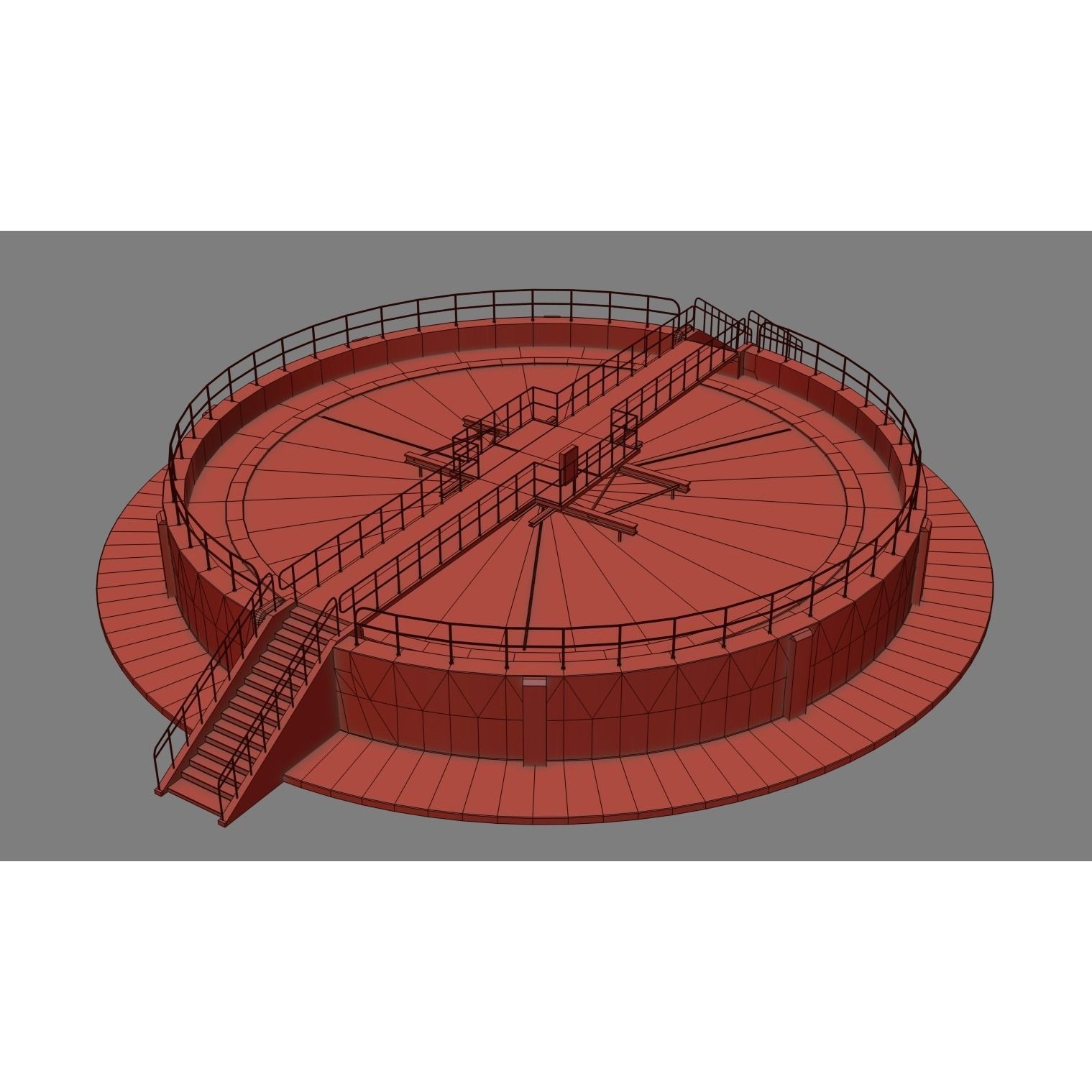 Waste Water/Oil Treatment Plant - Low-Poly Game-Ready 3D Model