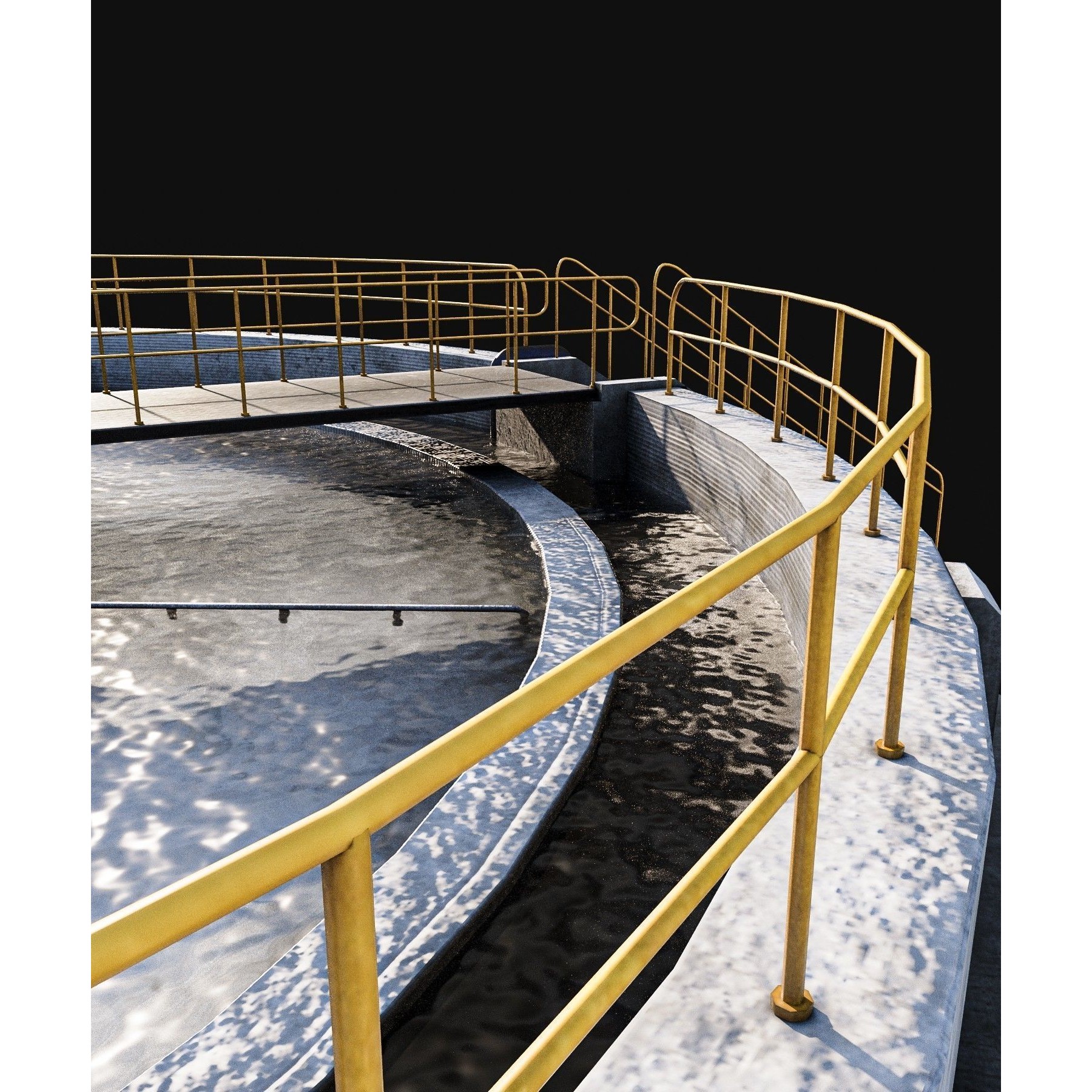 Waste Water/Oil Treatment Plant - Low-Poly Game-Ready 3D Model - View 10