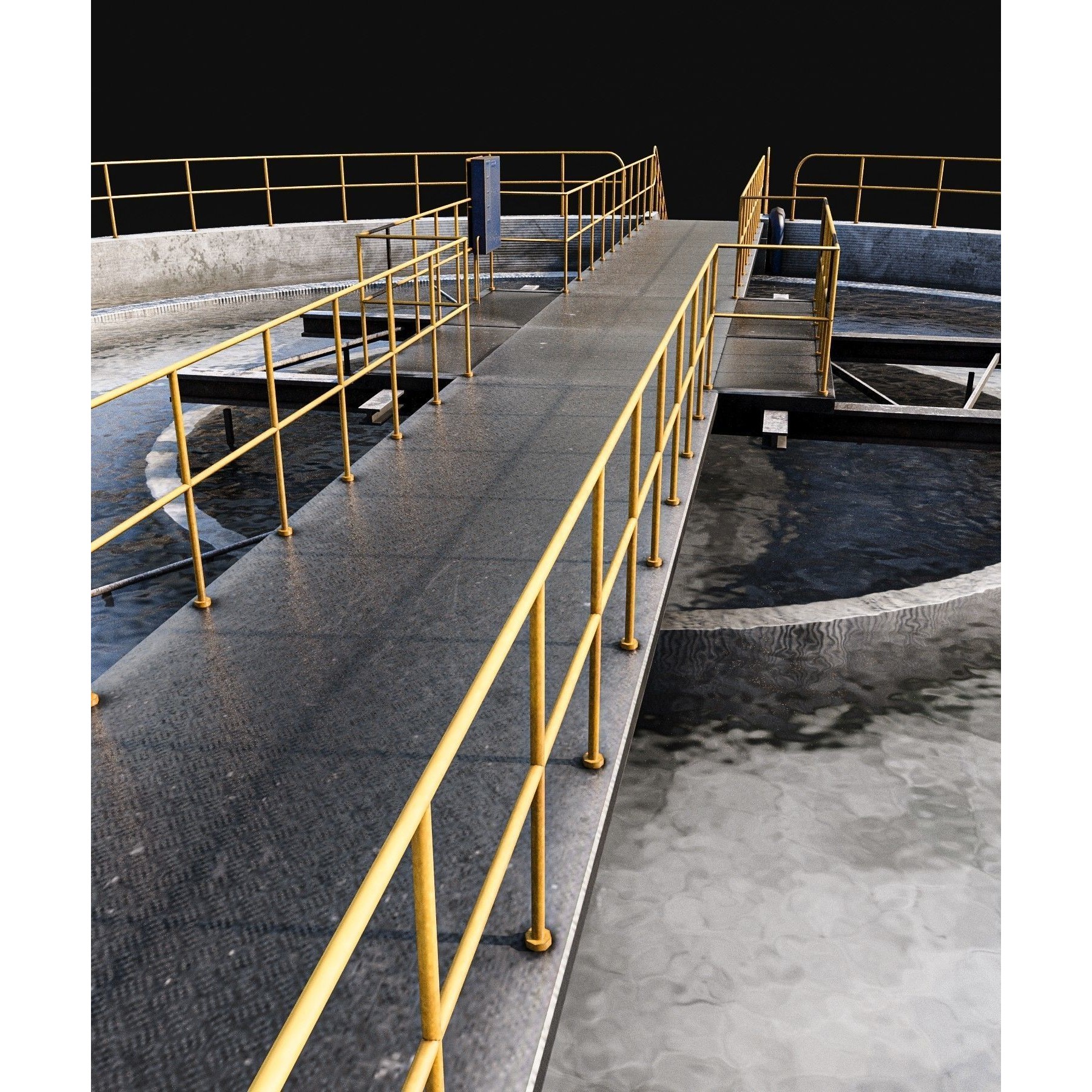 Waste Water/Oil Treatment Plant - Low-Poly Game-Ready 3D Model - View 11