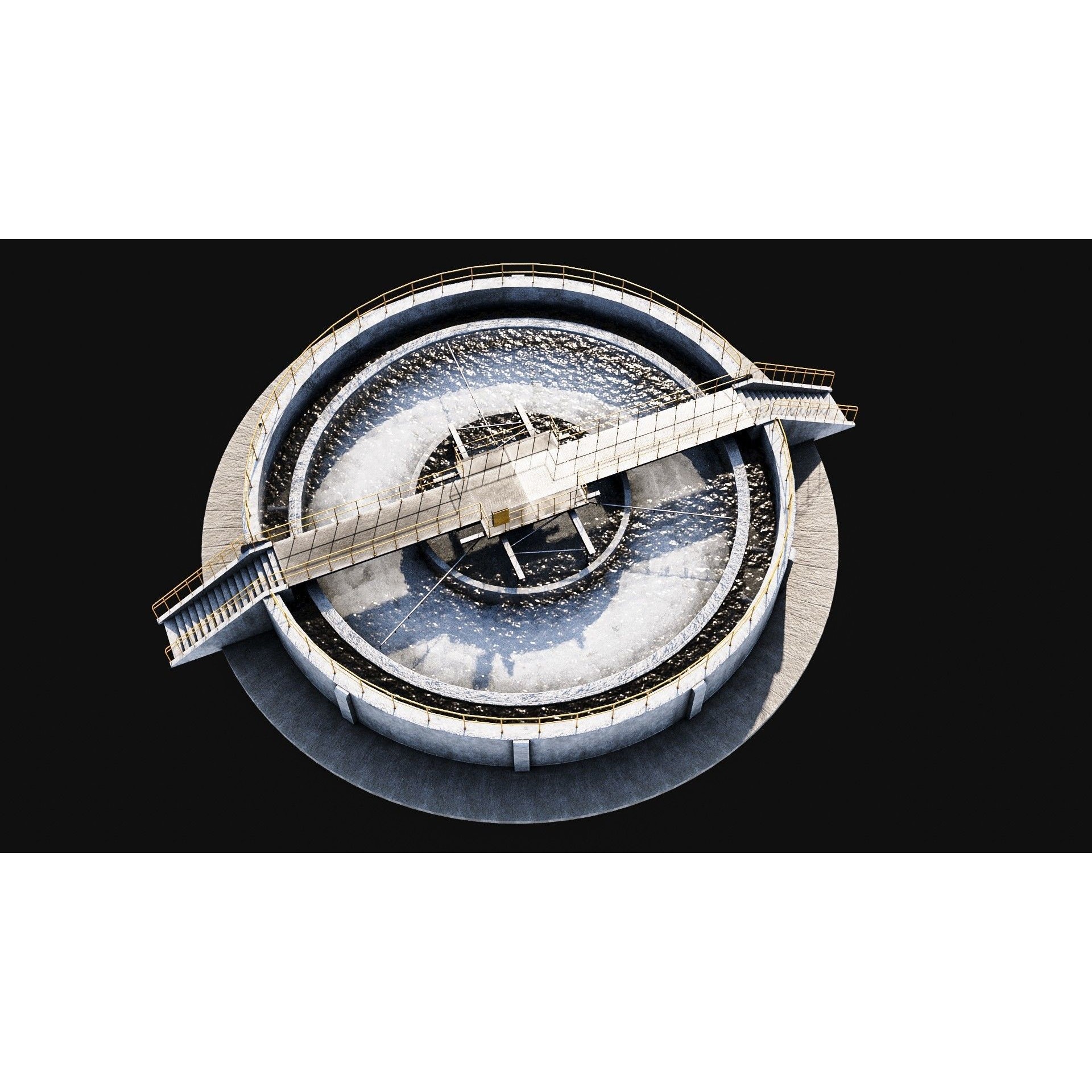 Waste Water/Oil Treatment Plant - Low-Poly Game-Ready 3D Model - View 16