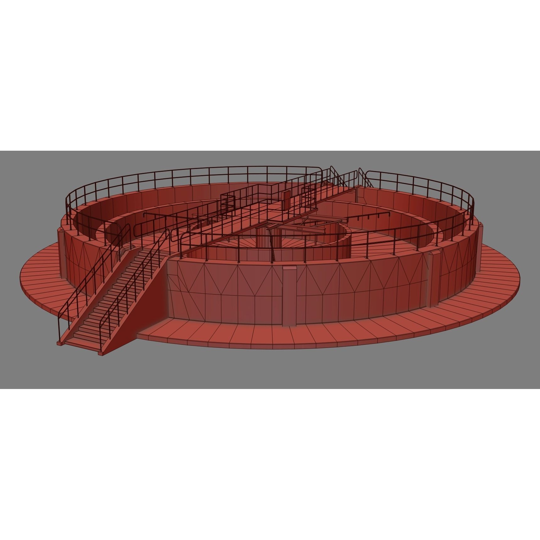 Waste Water/Oil Treatment Plant - Low-Poly Game-Ready 3D Model - View 22