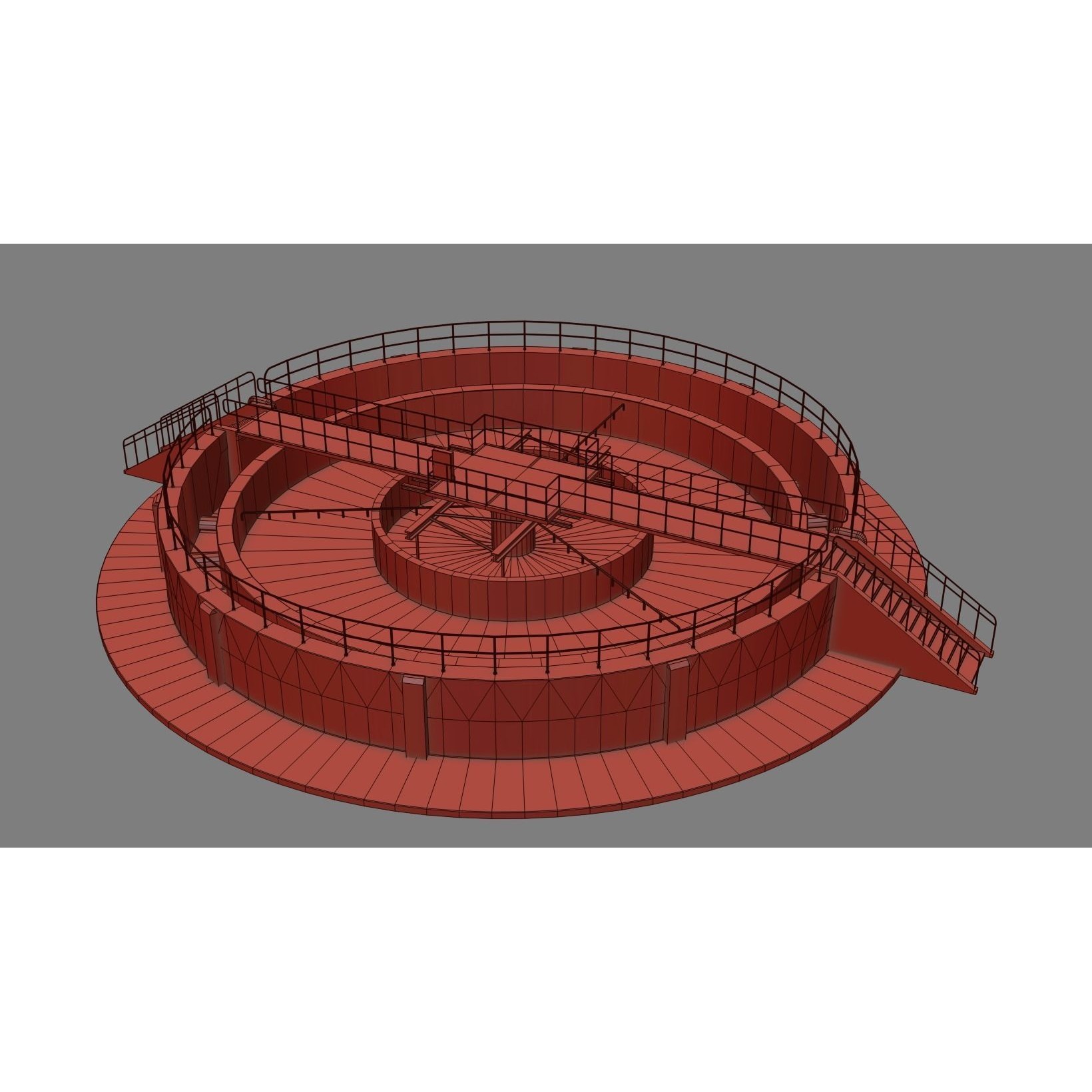 Waste Water/Oil Treatment Plant - Low-Poly Game-Ready 3D Model - View 23