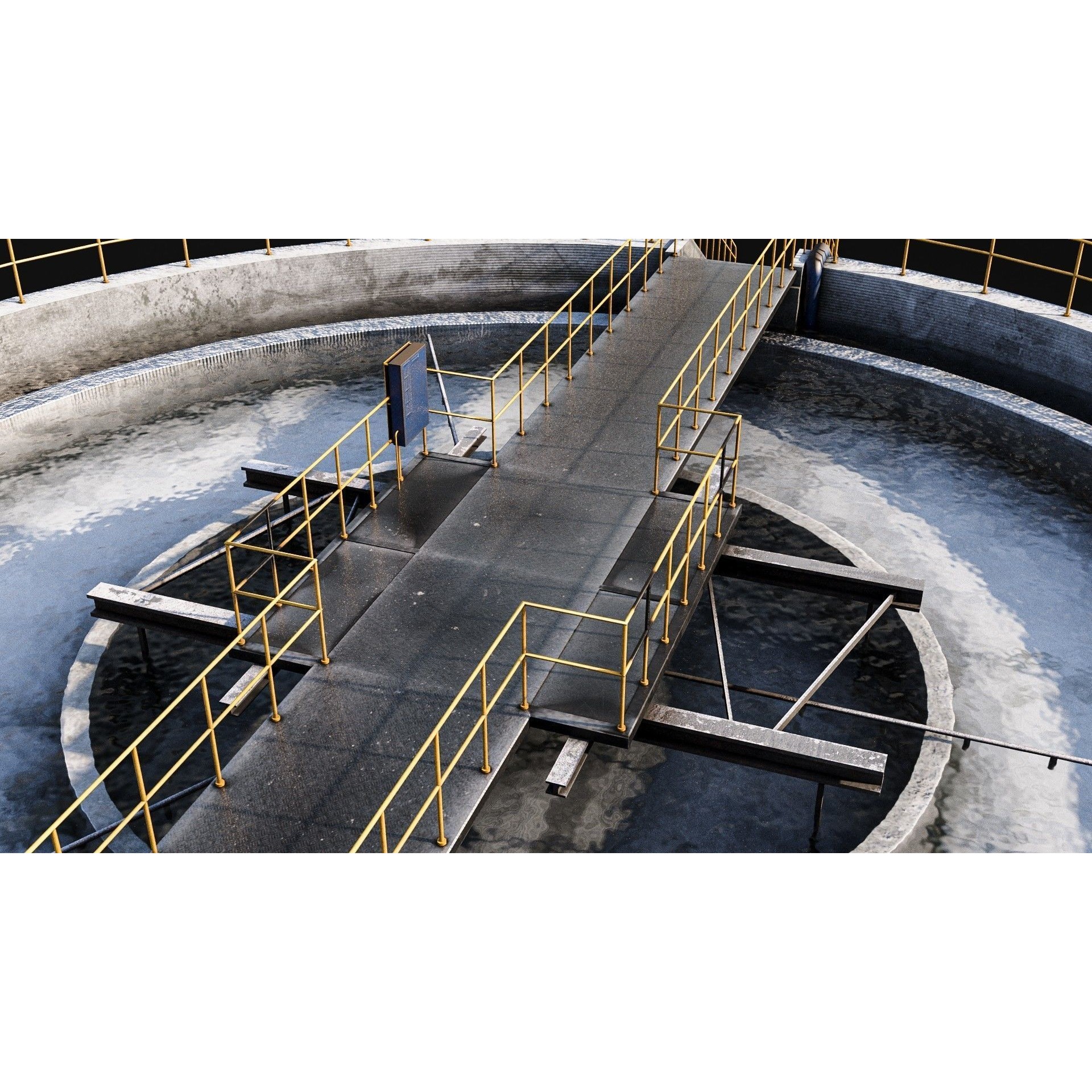Waste Water/Oil Treatment Plant - Low-Poly Game-Ready 3D Model - View 5