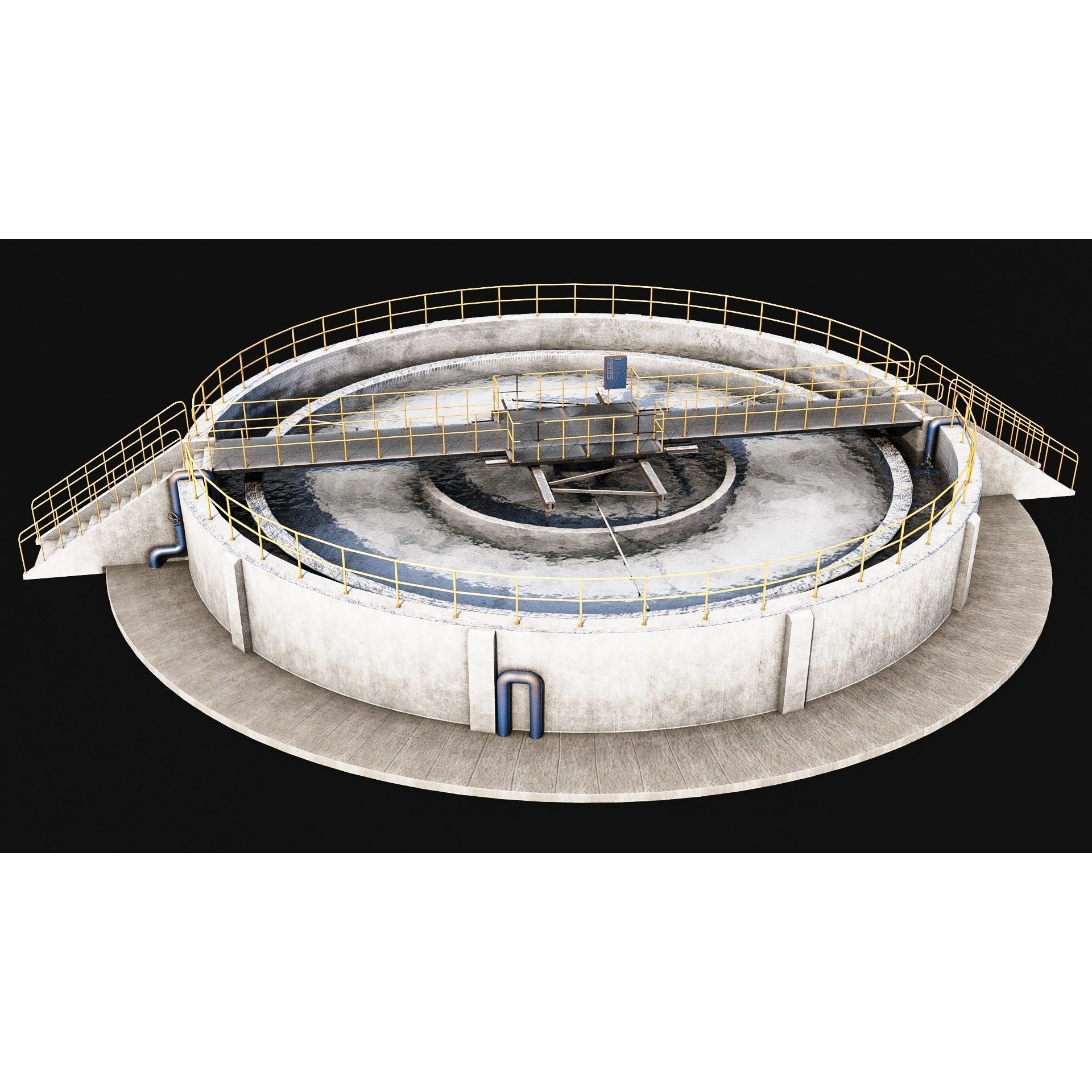 Waste Water/Oil Treatment Plant - Low-Poly Game-Ready 3D Model - View 7