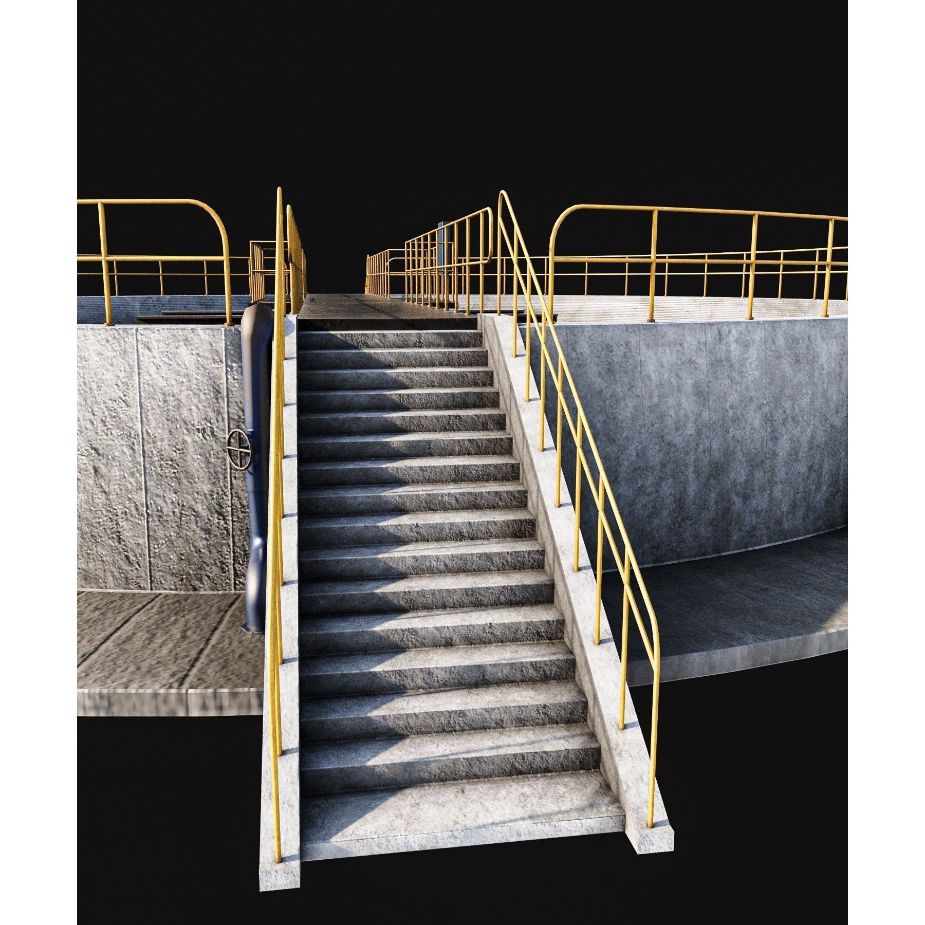 Waste Water/Oil Treatment Plant - Low-Poly Game-Ready 3D Model - View 8