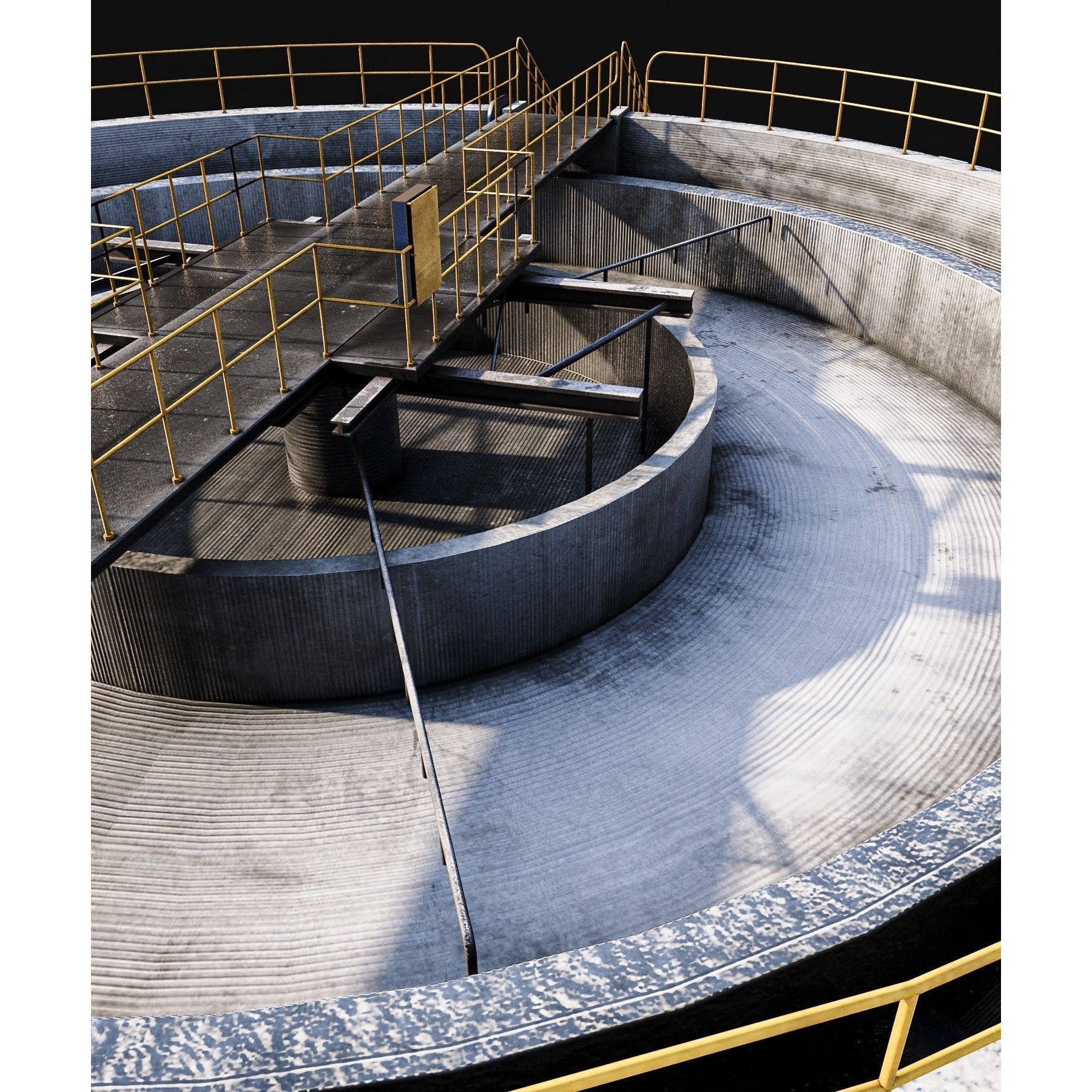 Waste Water/Oil Treatment Plant - Low-Poly Game-Ready 3D Model - View 9