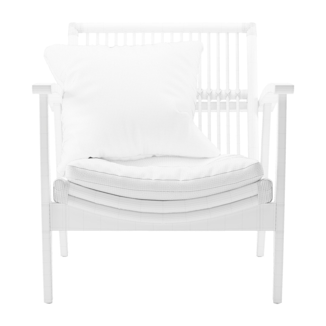 Rattan Lounge Chair 3D Model – Outdoor Armchair with PBR Textures, FBX