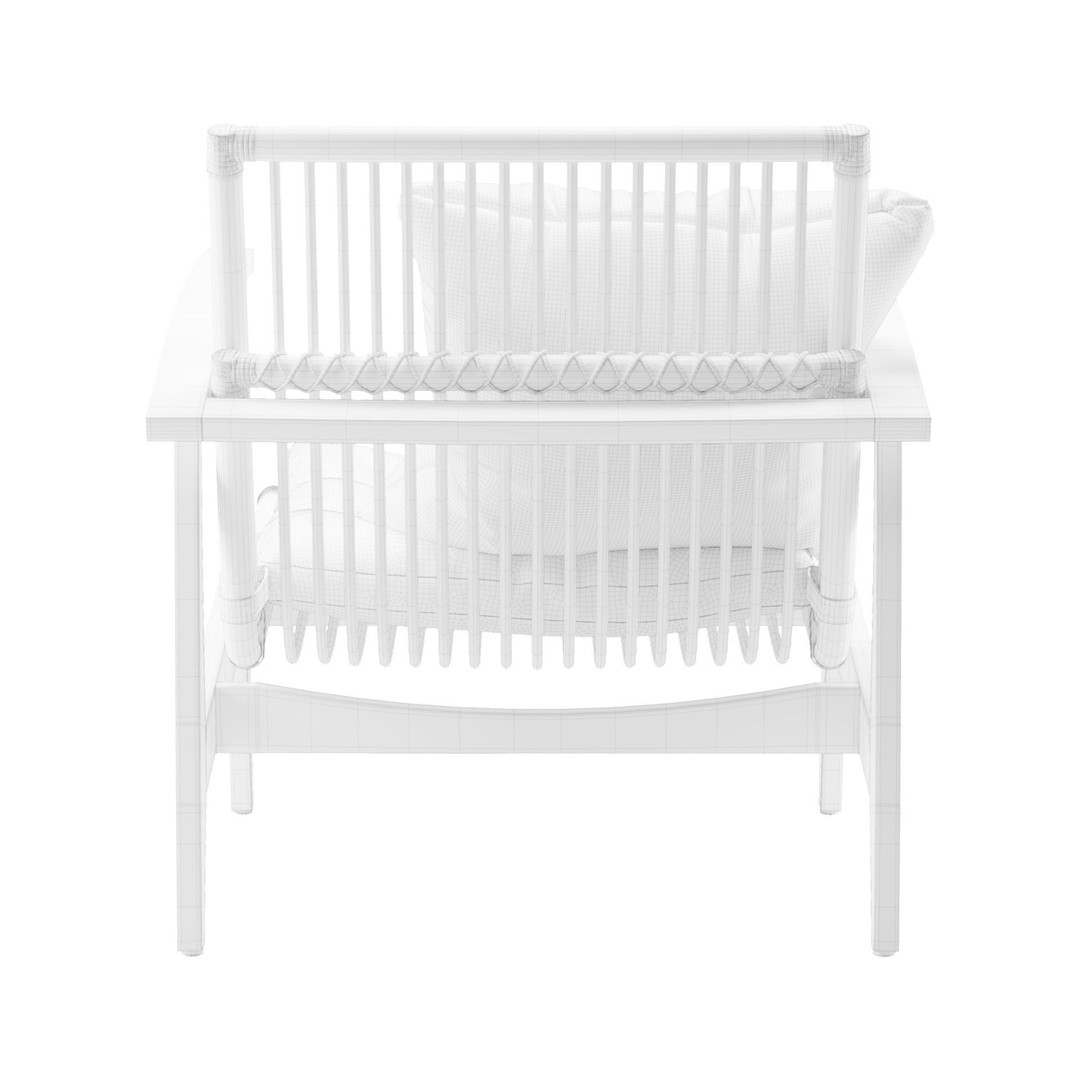 Rattan Lounge Chair 3D Model – Outdoor Armchair with PBR Textures, FBX - View 11