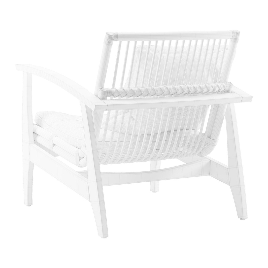 Rattan Lounge Chair 3D Model – Outdoor Armchair with PBR Textures, FBX - View 13