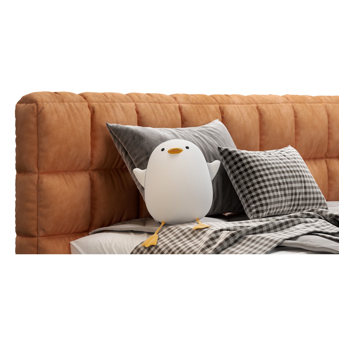 Upholstered Bed 3D Model – Stylish Bedroom Furniture, FBX & PBR - View 4