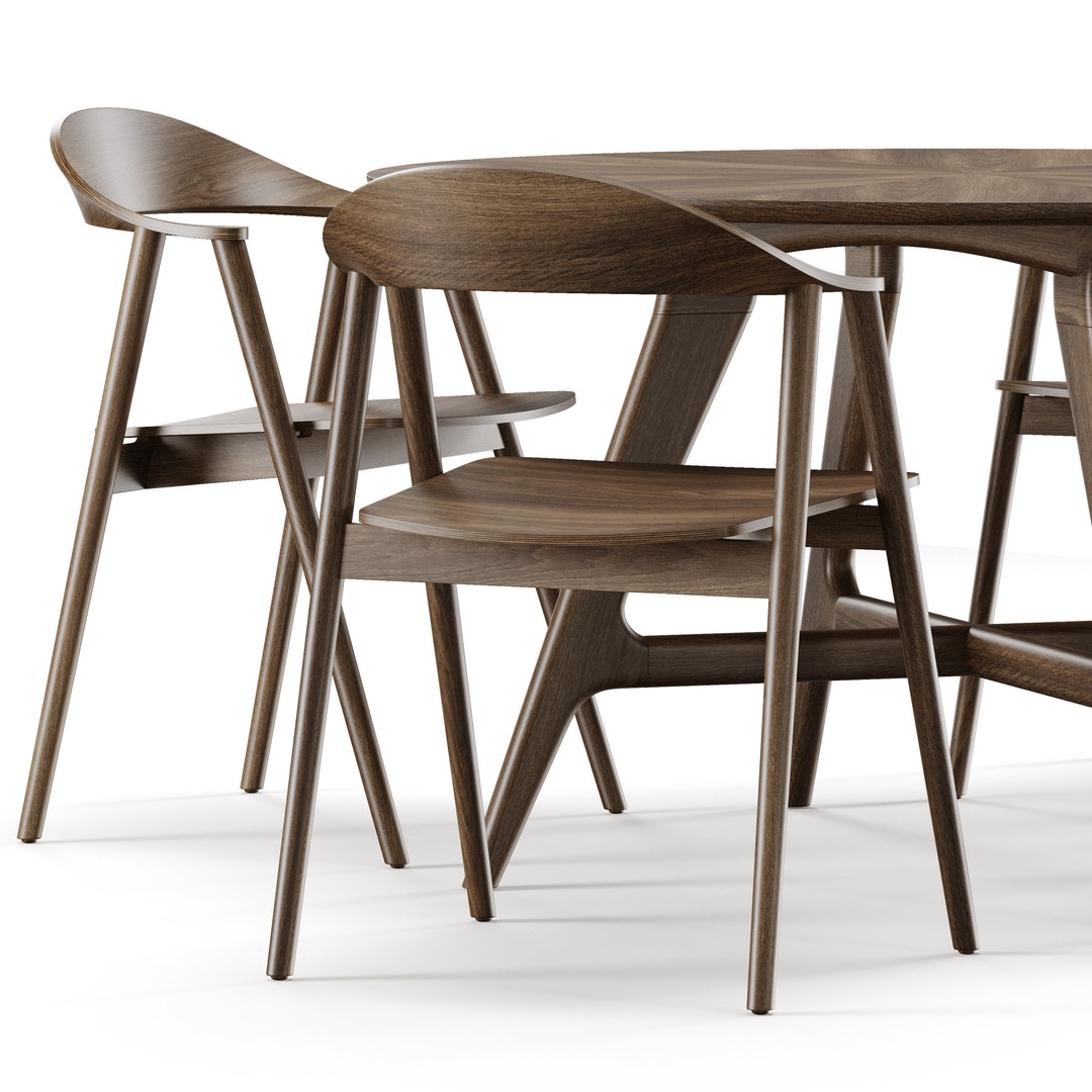Dining Set 3D Model – Modern Furniture Set with PBR Textures, FBX - View 5