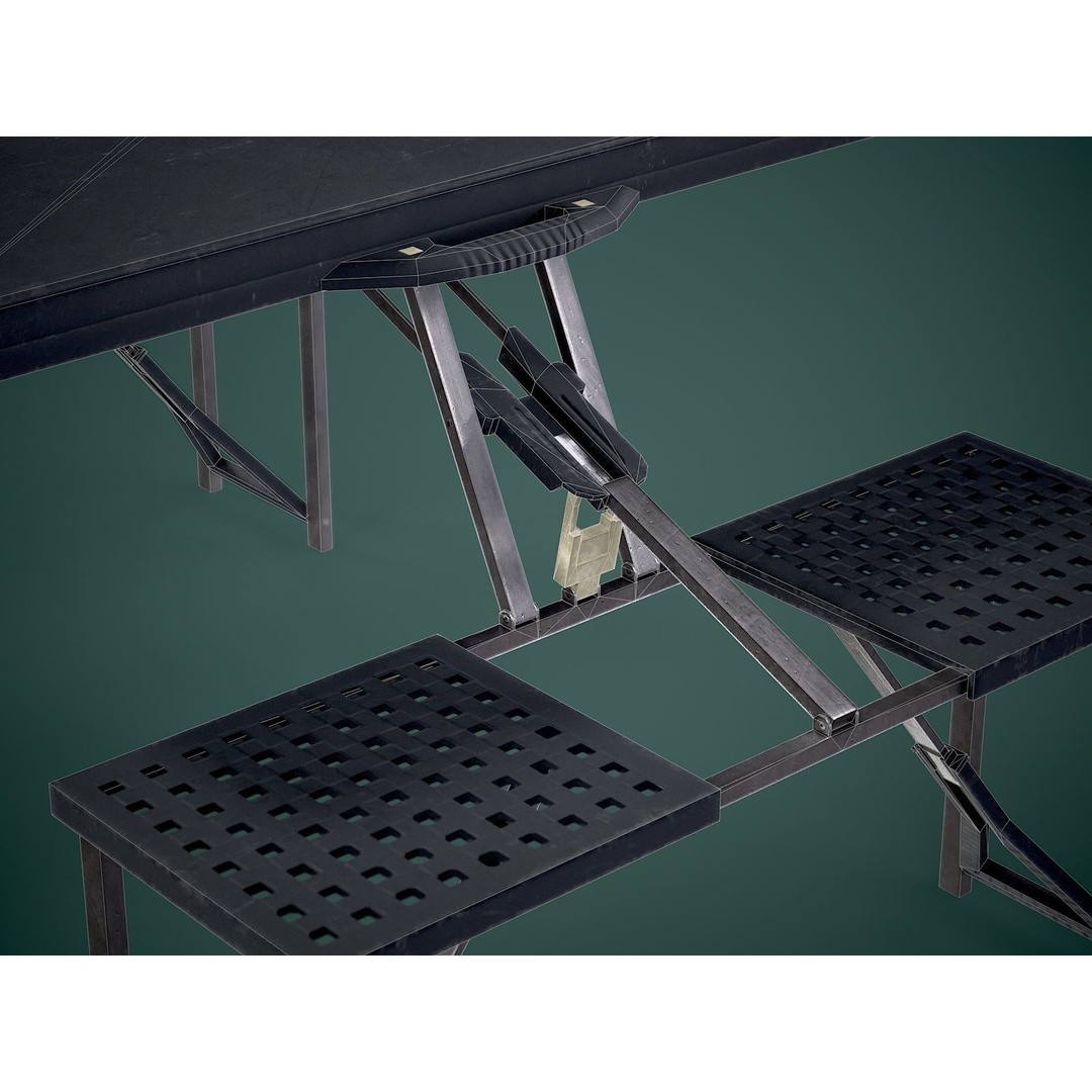 Seat Table 3D Model – Low Poly Outdoor Furniture, FBX