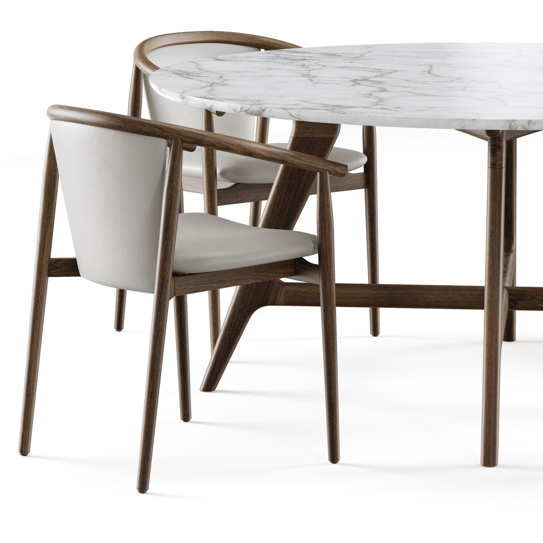 Dining Set 3D Model – Modern Furniture Set with PBR Textures, FBX - View 4
