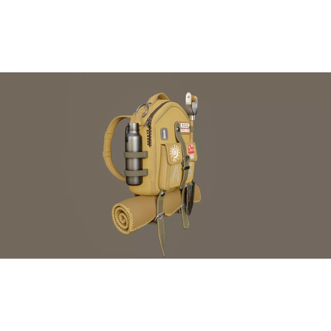 Stylized Backpack 3D Model – High Poly Game Asset, FBX & OBJ - View 10