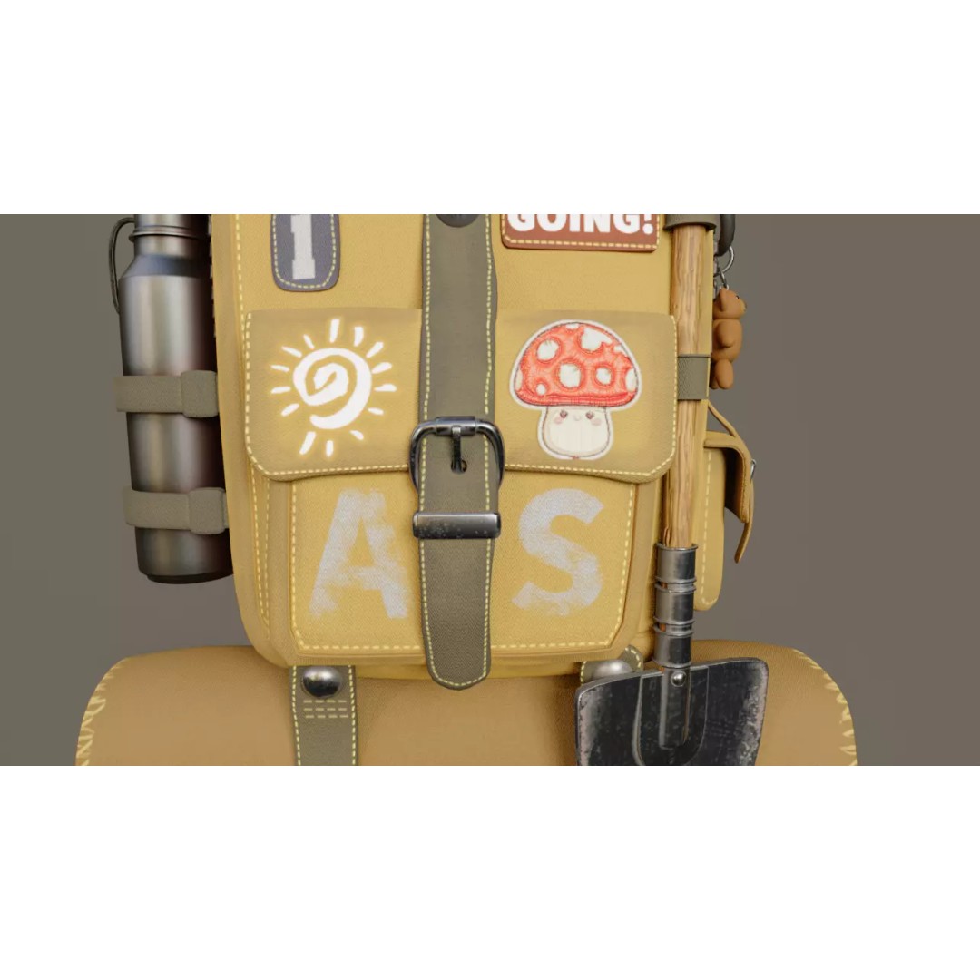 Stylized Backpack 3D Model – High Poly Game Asset, FBX & OBJ - View 12