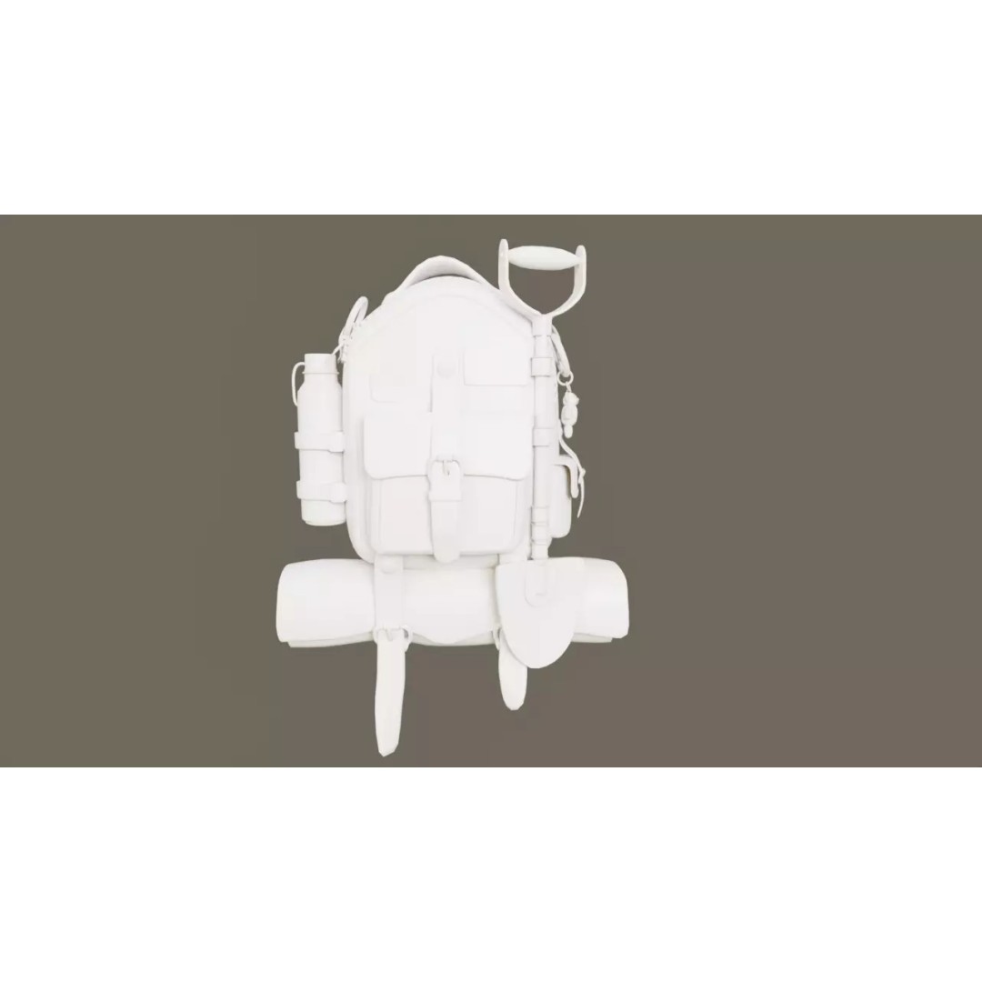 Stylized Backpack 3D Model – High Poly Game Asset, FBX & OBJ - View 14