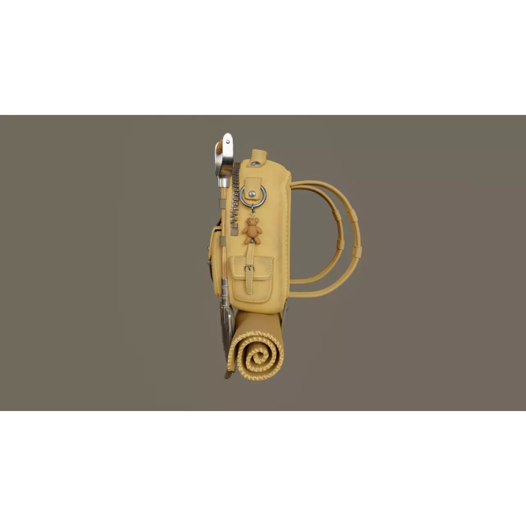 Stylized Backpack 3D Model – High Poly Game Asset, FBX & OBJ - View 5
