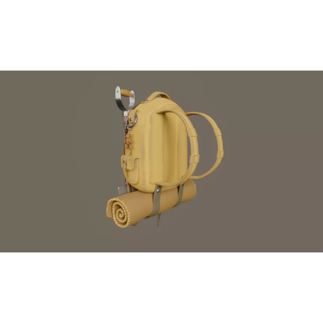 Stylized Backpack 3D Model – High Poly Game Asset, FBX & OBJ - View 6
