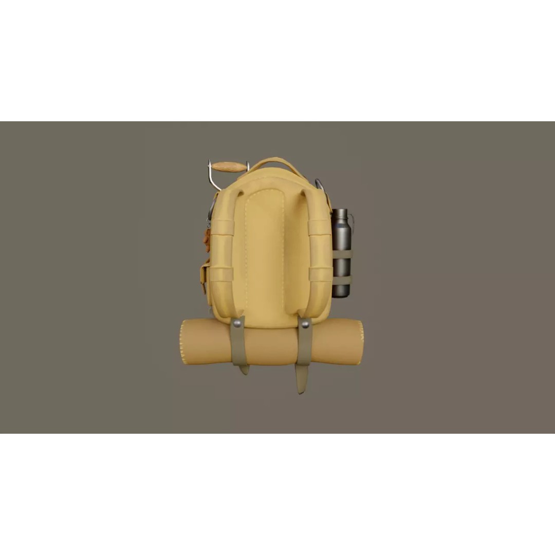 Stylized Backpack 3D Model – High Poly Game Asset, FBX & OBJ - View 7