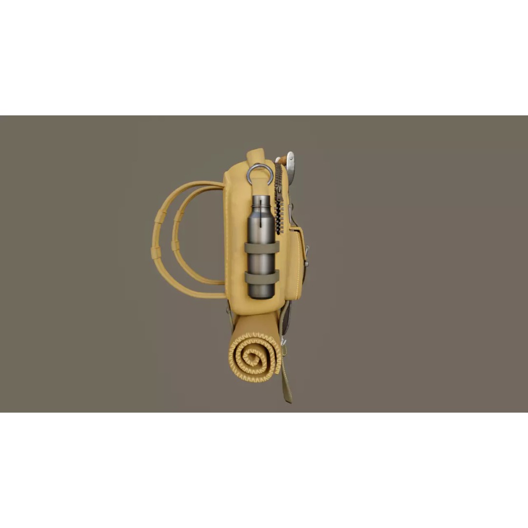 Stylized Backpack 3D Model – High Poly Game Asset, FBX & OBJ - View 9