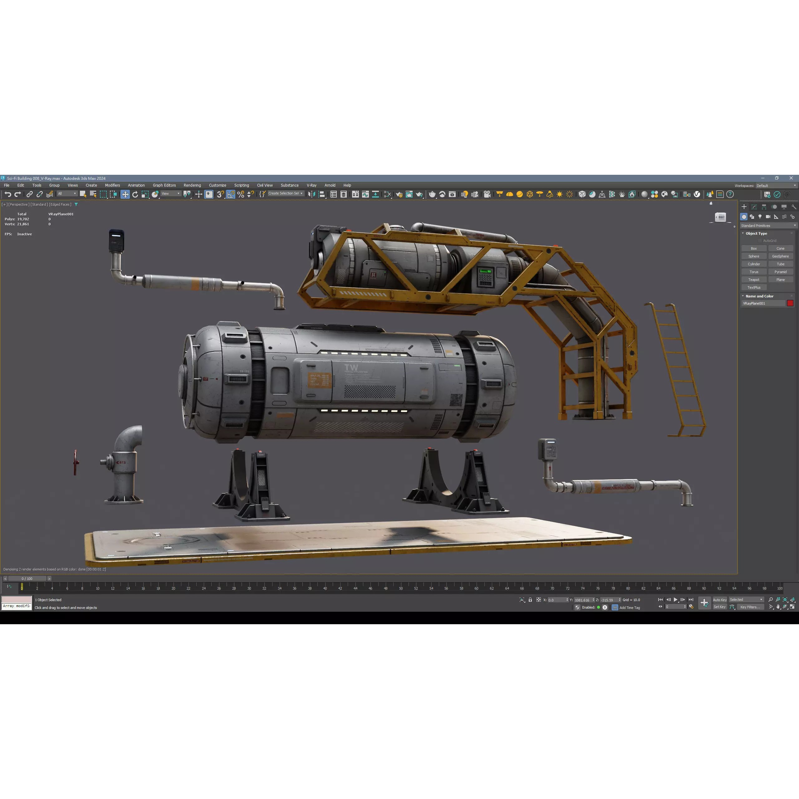 Sci-Fi Building 008 - Low-Poly Game-Ready 3D Model - View 11