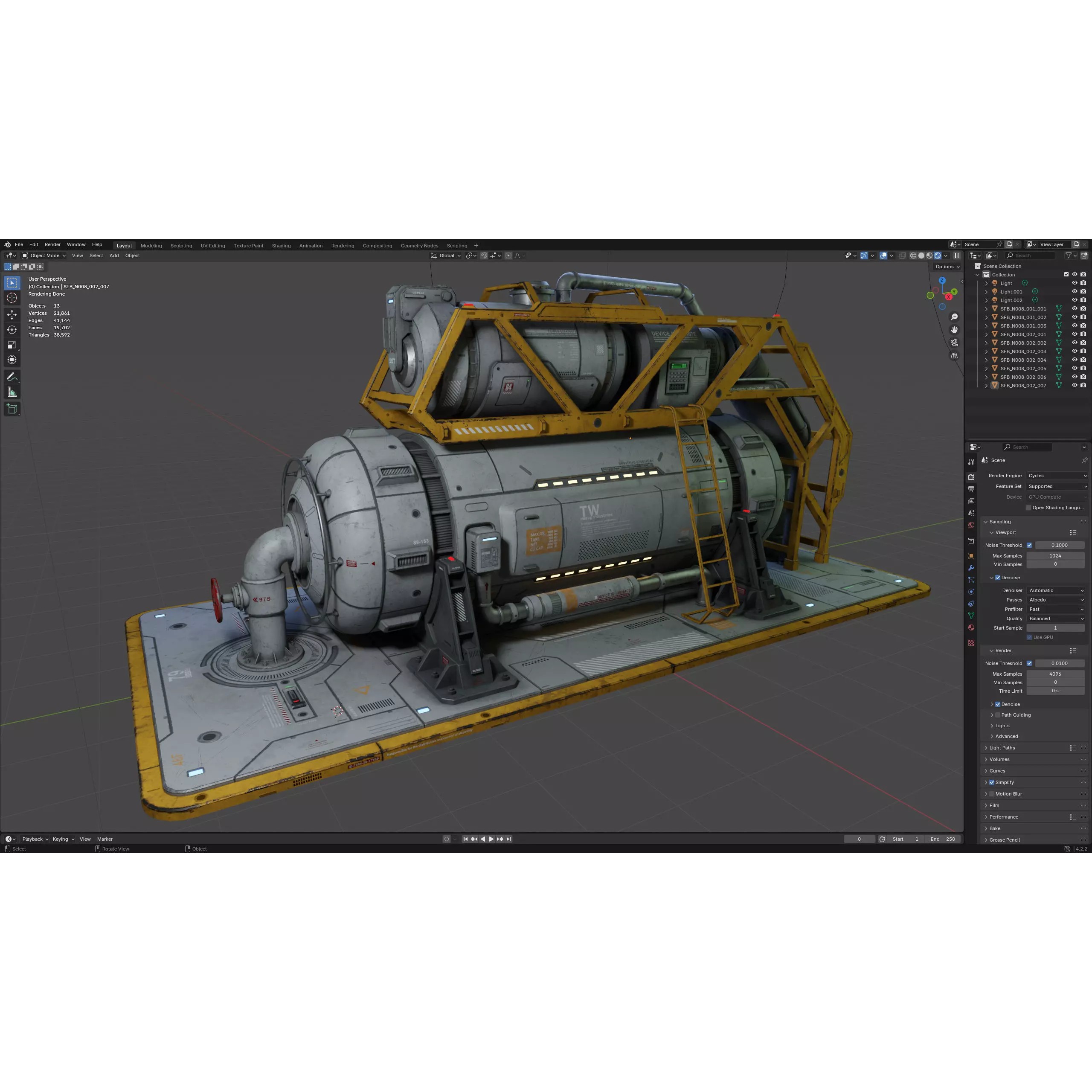 Sci-Fi Building 008 - Low-Poly Game-Ready 3D Model - View 15