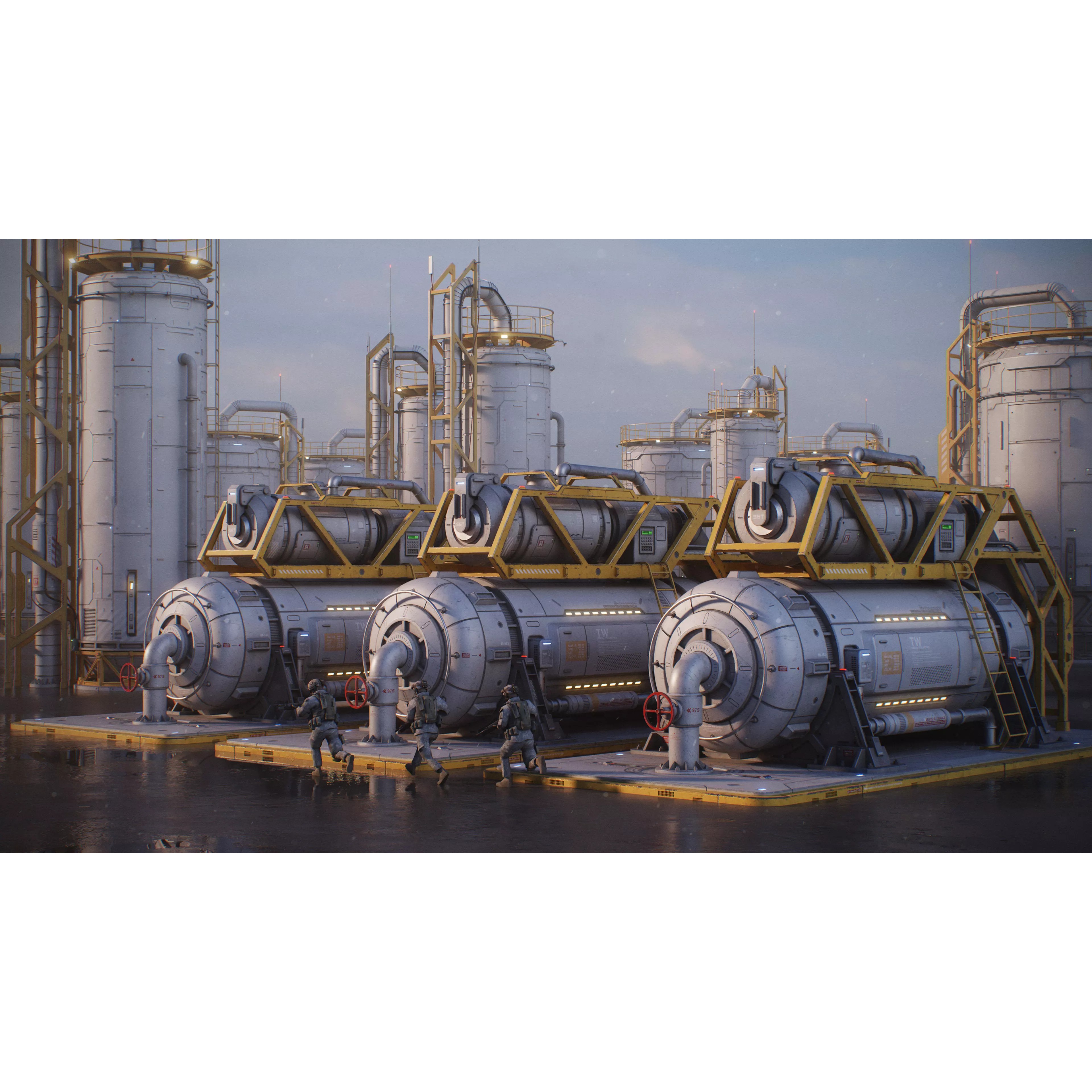 Sci-Fi Building 008 - Low-Poly Game-Ready 3D Model - View 3