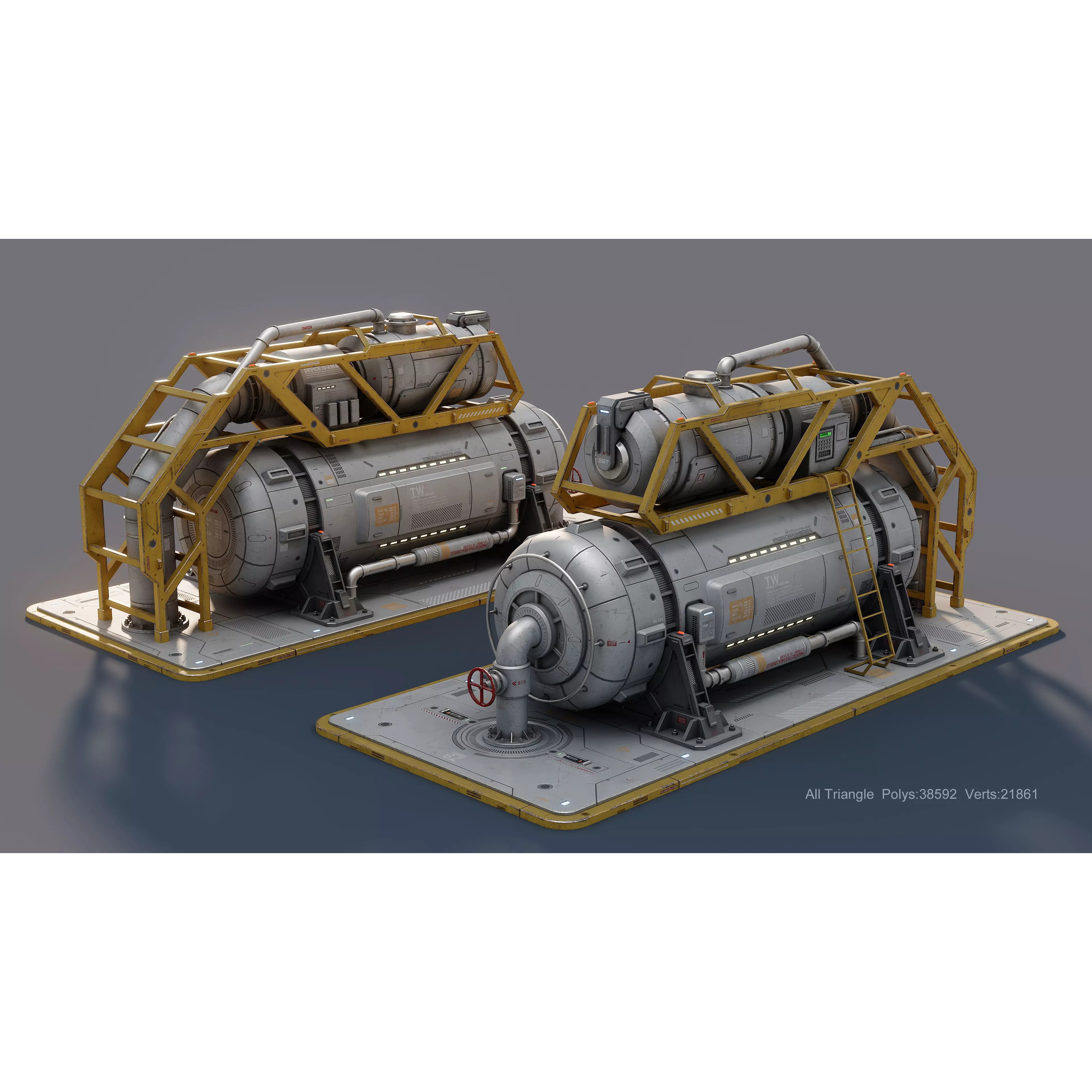 Sci-Fi Building 008 - Low-Poly Game-Ready 3D Model - View 4