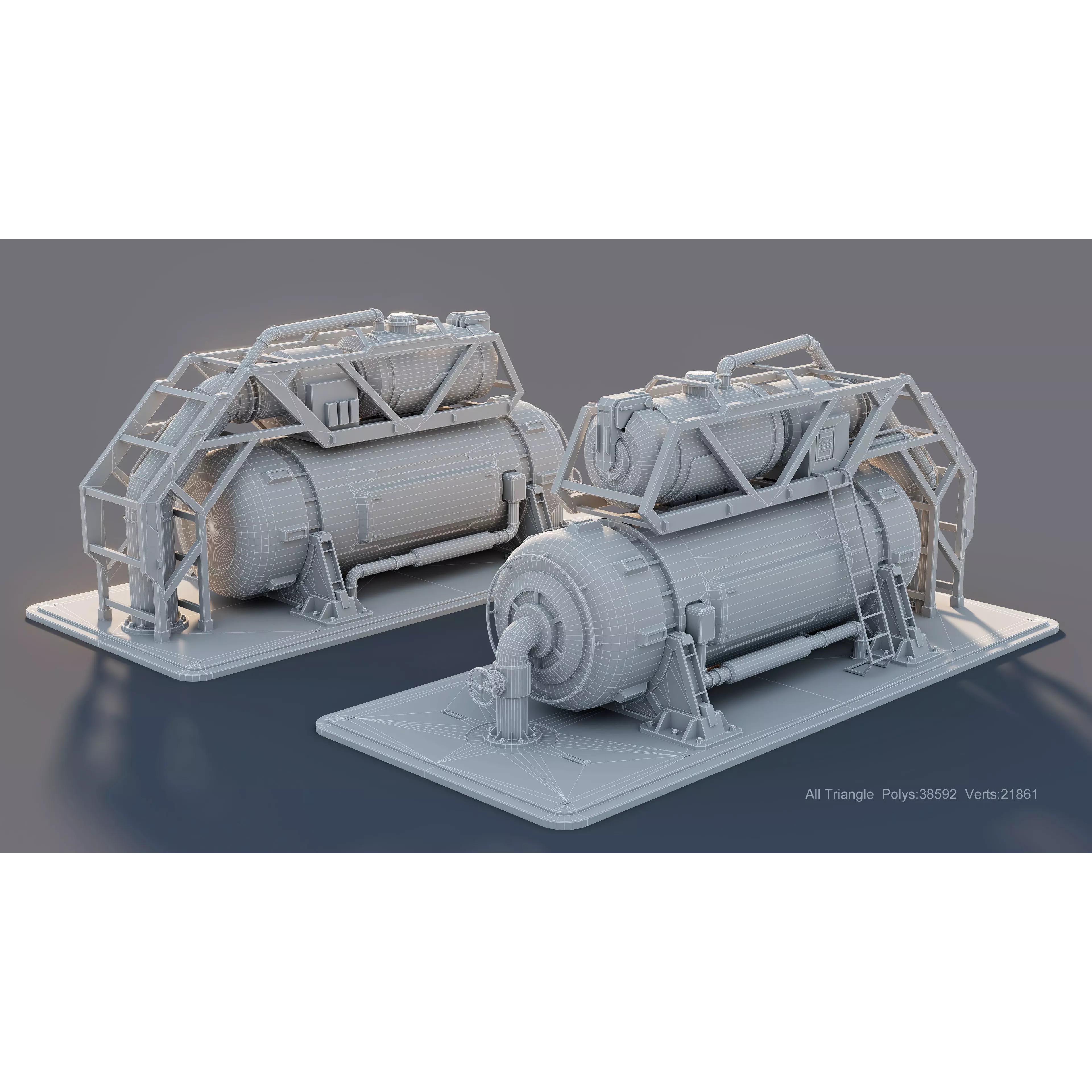 Sci-Fi Building 008 - Low-Poly Game-Ready 3D Model - View 5