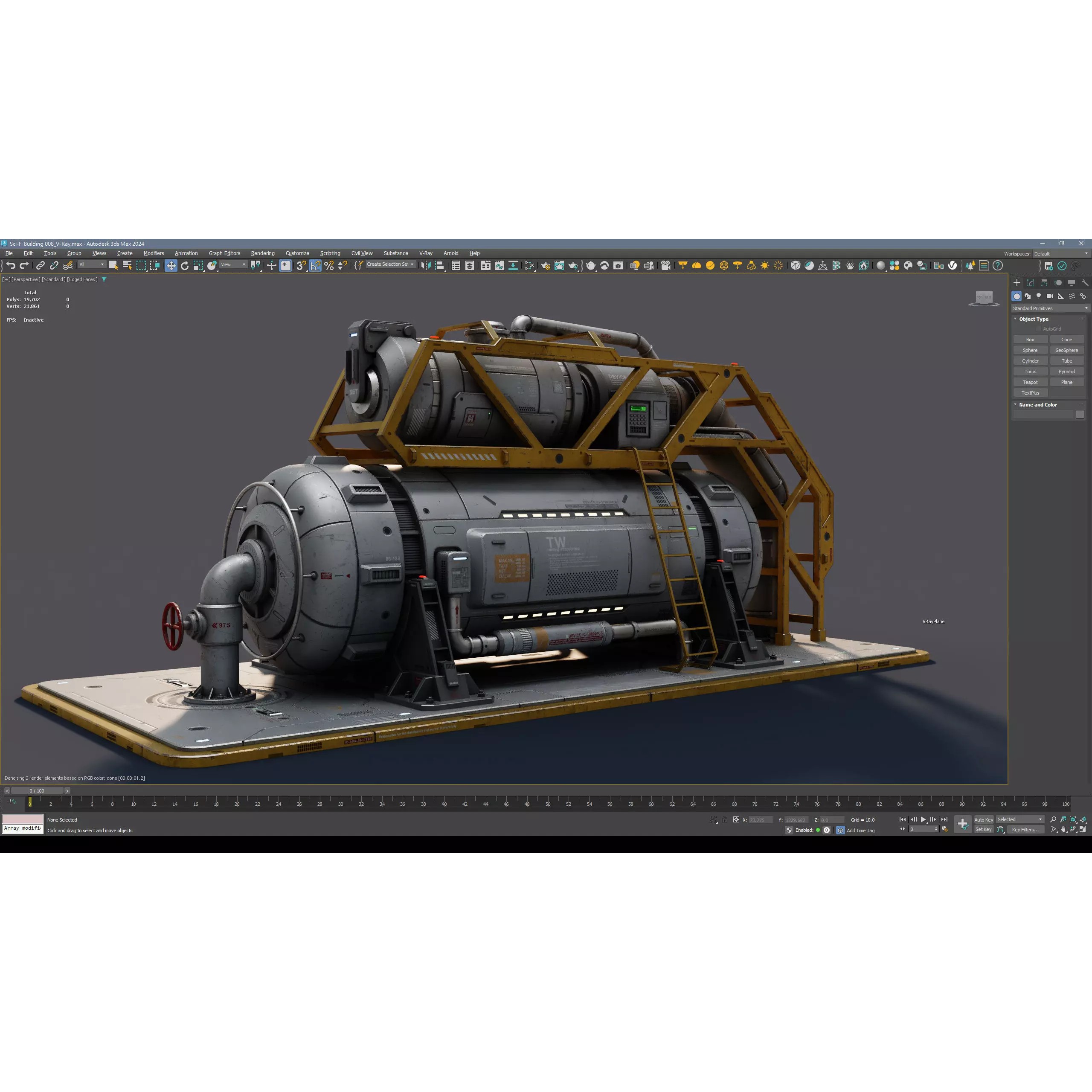 Sci-Fi Building 008 - Low-Poly Game-Ready 3D Model - View 8