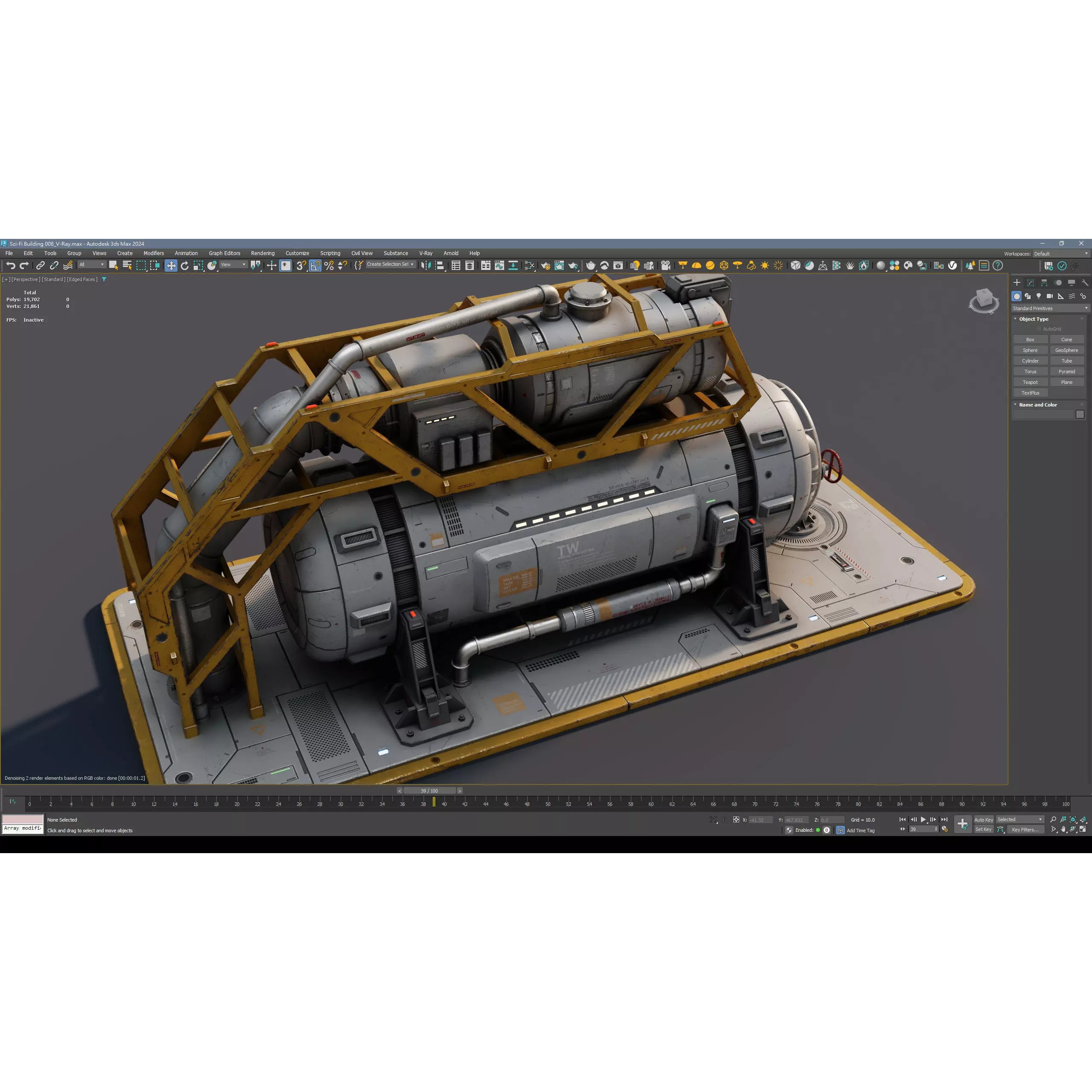 Sci-Fi Building 008 - Low-Poly Game-Ready 3D Model - View 9
