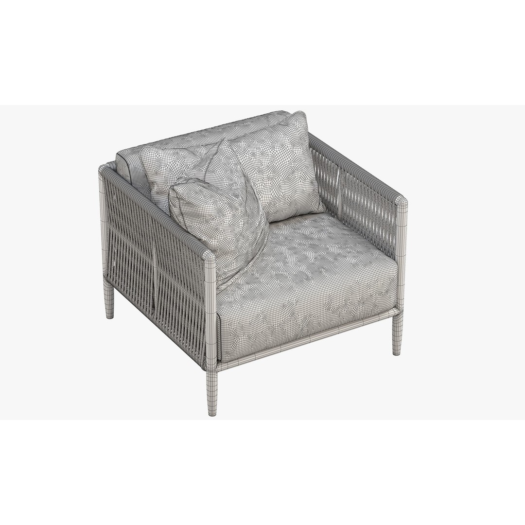 Brown Jordan Maldives Lounge Chair 3D Model – Outdoor Fabric Lounge Chair - View 5