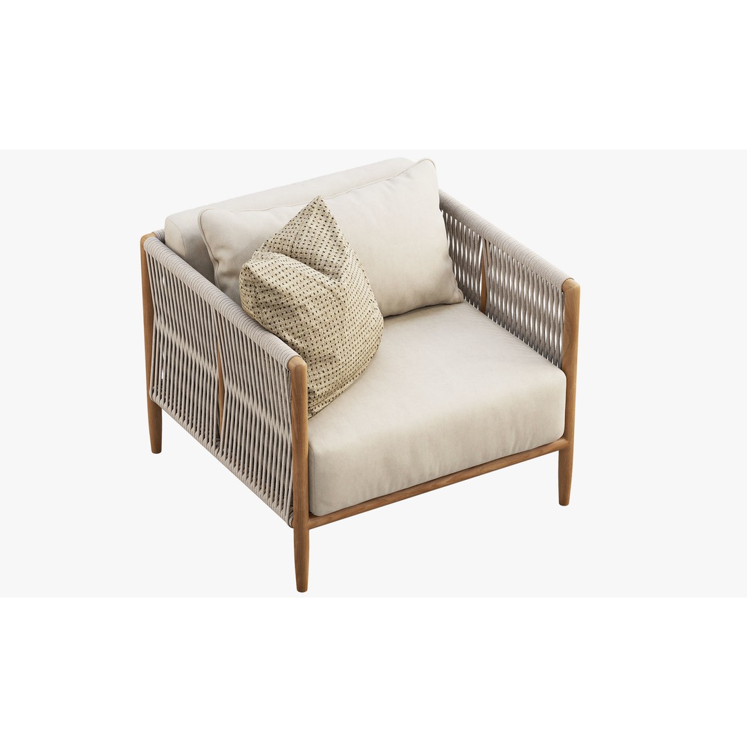Brown Jordan Maldives Lounge Chair 3D Model – Outdoor Fabric Lounge Chair - View 8