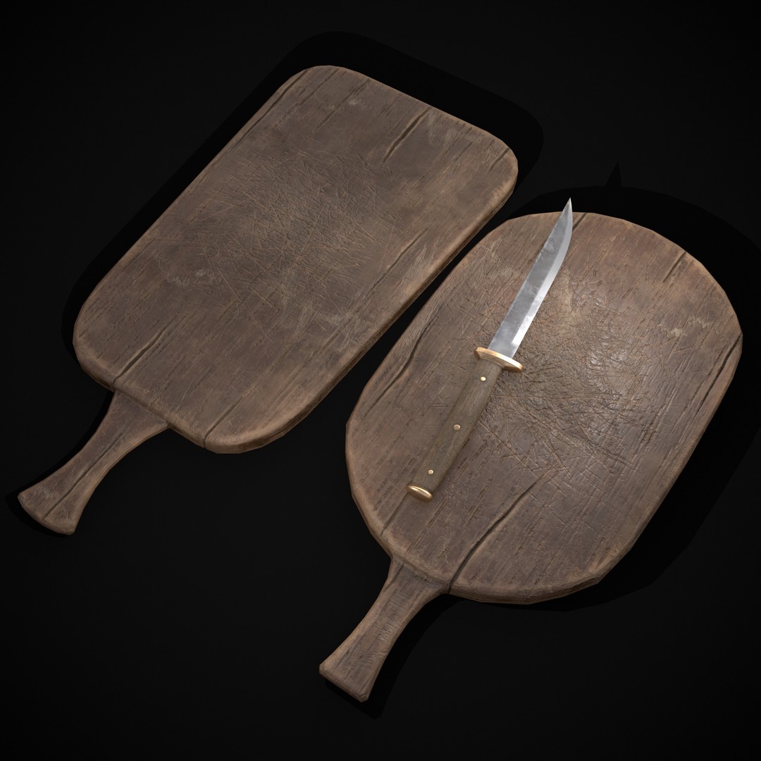 Wooden Cutting Boards 3D Model – Low Poly Game Asset, FBX & OBJ