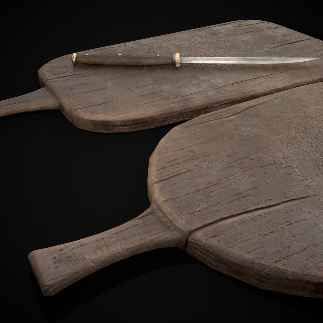 Wooden Cutting Boards 3D Model – Low Poly Game Asset, FBX & OBJ - View 10