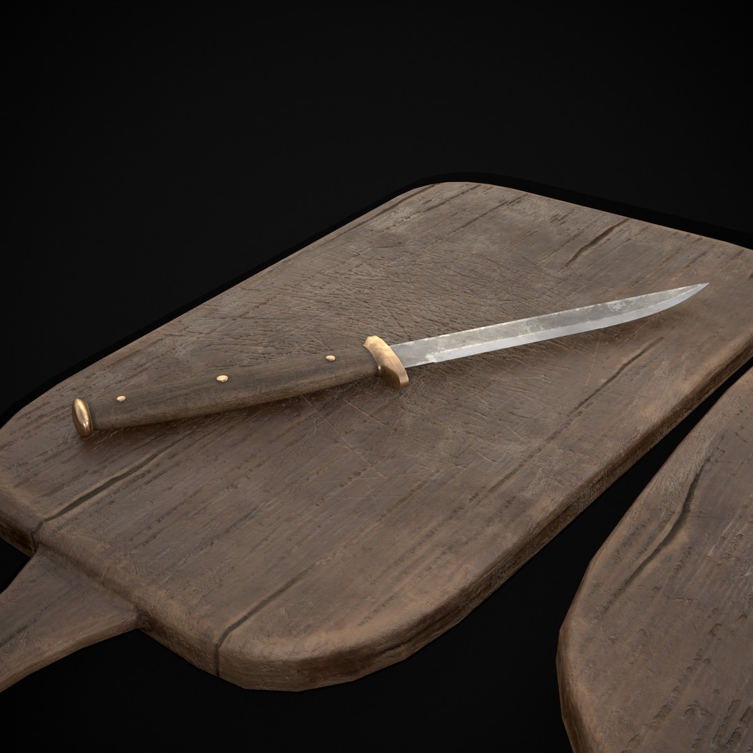 Wooden Cutting Boards 3D Model – Low Poly Game Asset, FBX & OBJ - View 12